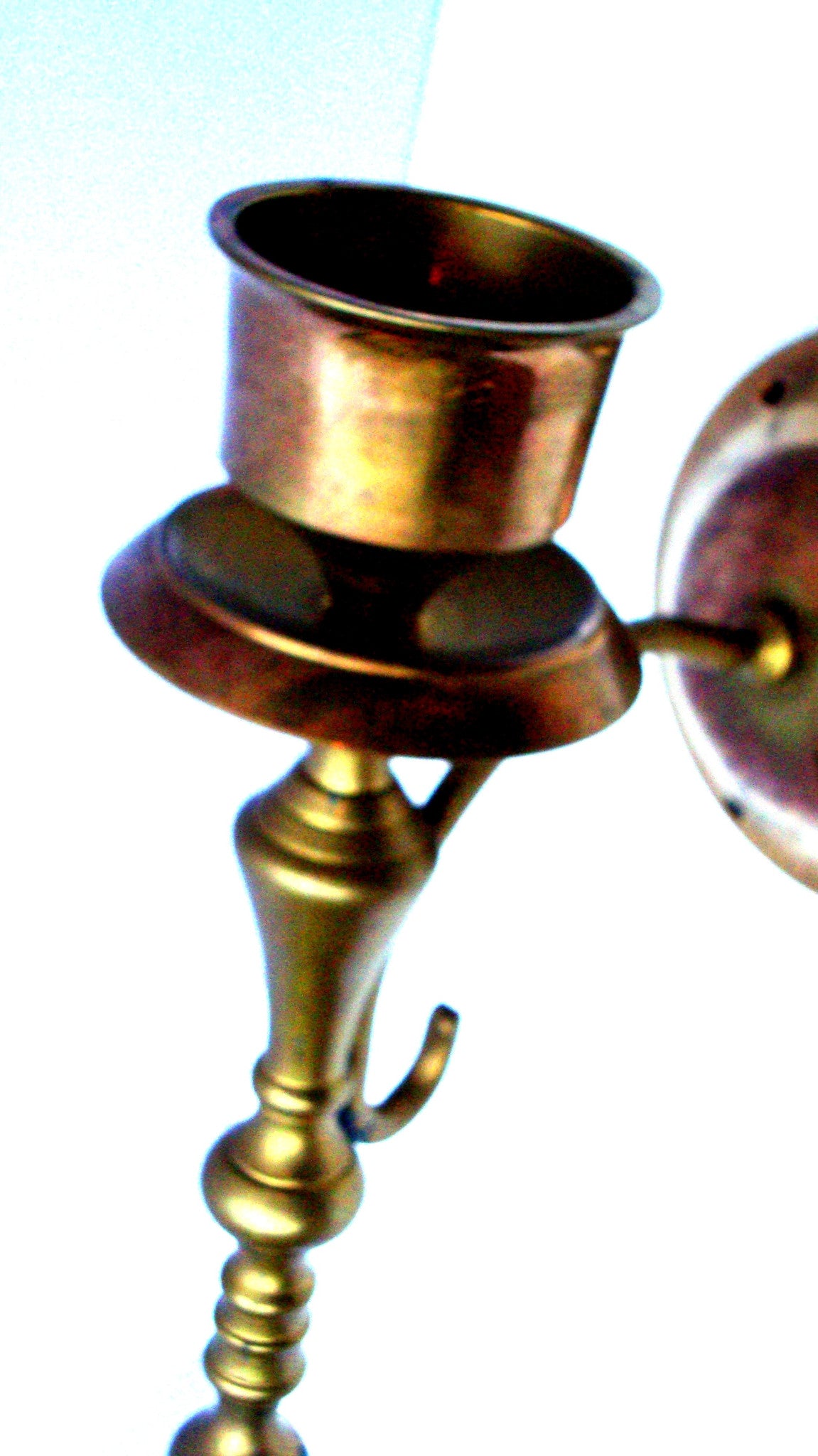 [SOLD] Victorian Gothic Regency Deco Brass Candle Sconces