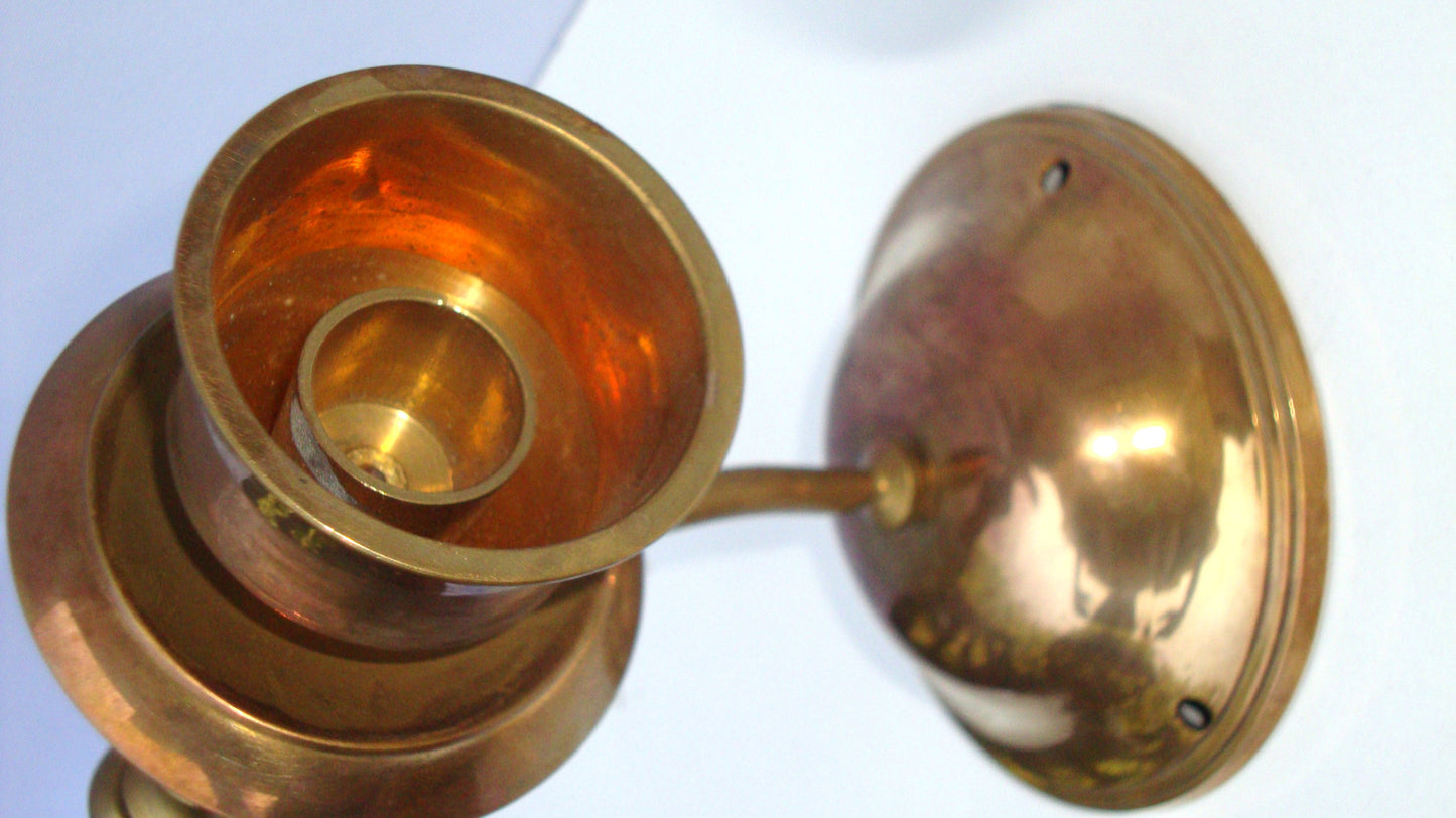 [SOLD] Victorian Gothic Regency Deco Brass Candle Sconces