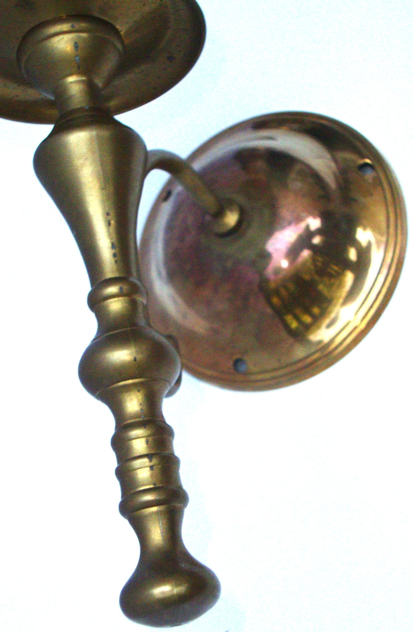 [SOLD] Victorian Gothic Regency Deco Brass Candle Sconces
