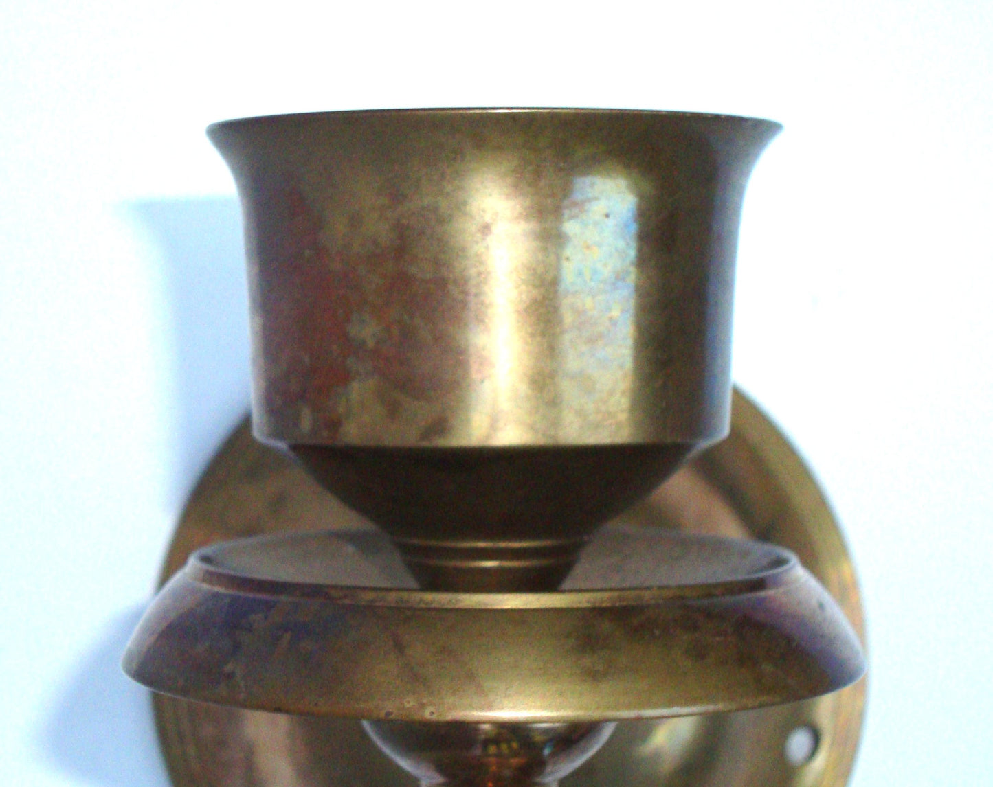 [SOLD] Victorian Gothic Regency Deco Brass Candle Sconces