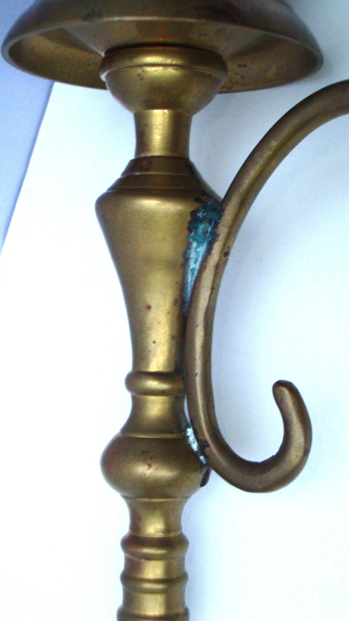 [SOLD] Victorian Gothic Regency Deco Brass Candle Sconces