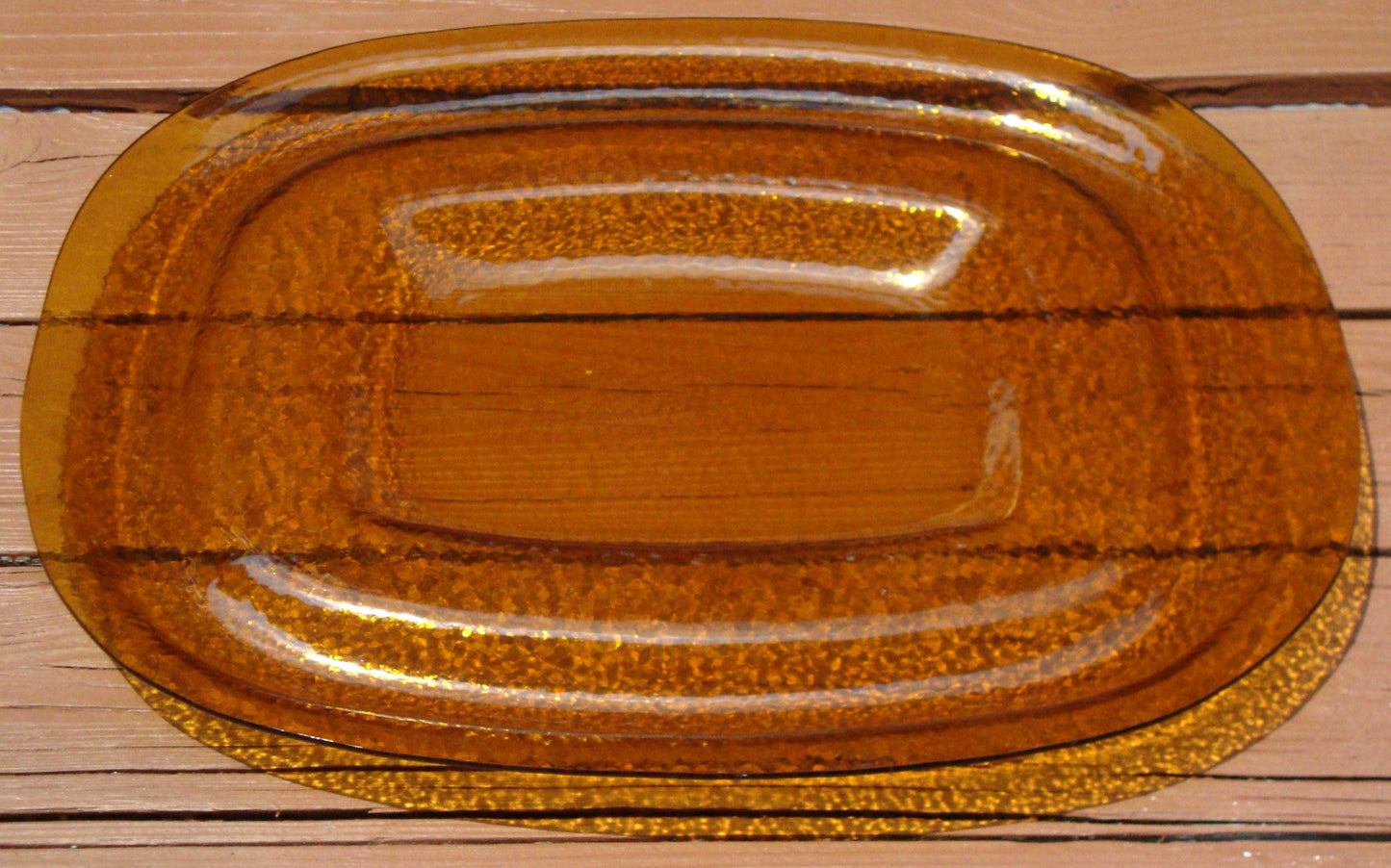 [SOLD] Art Deco Amber Yellow Glass Server Tray