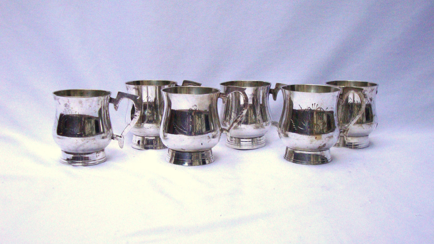 [SOLD] Gothic Deco Silver Demitasse Cups