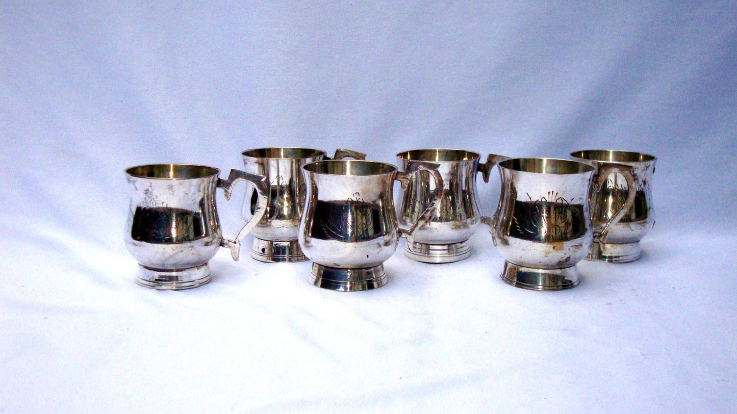 [SOLD] Gothic Deco Silver Demitasse Cups