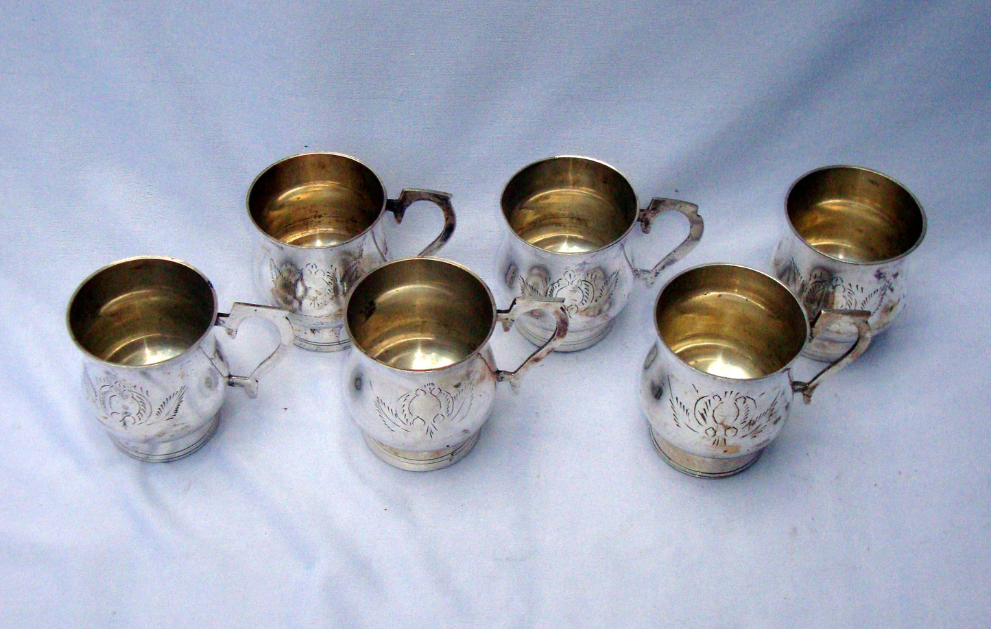 [SOLD] Gothic Deco Silver Demitasse Cups