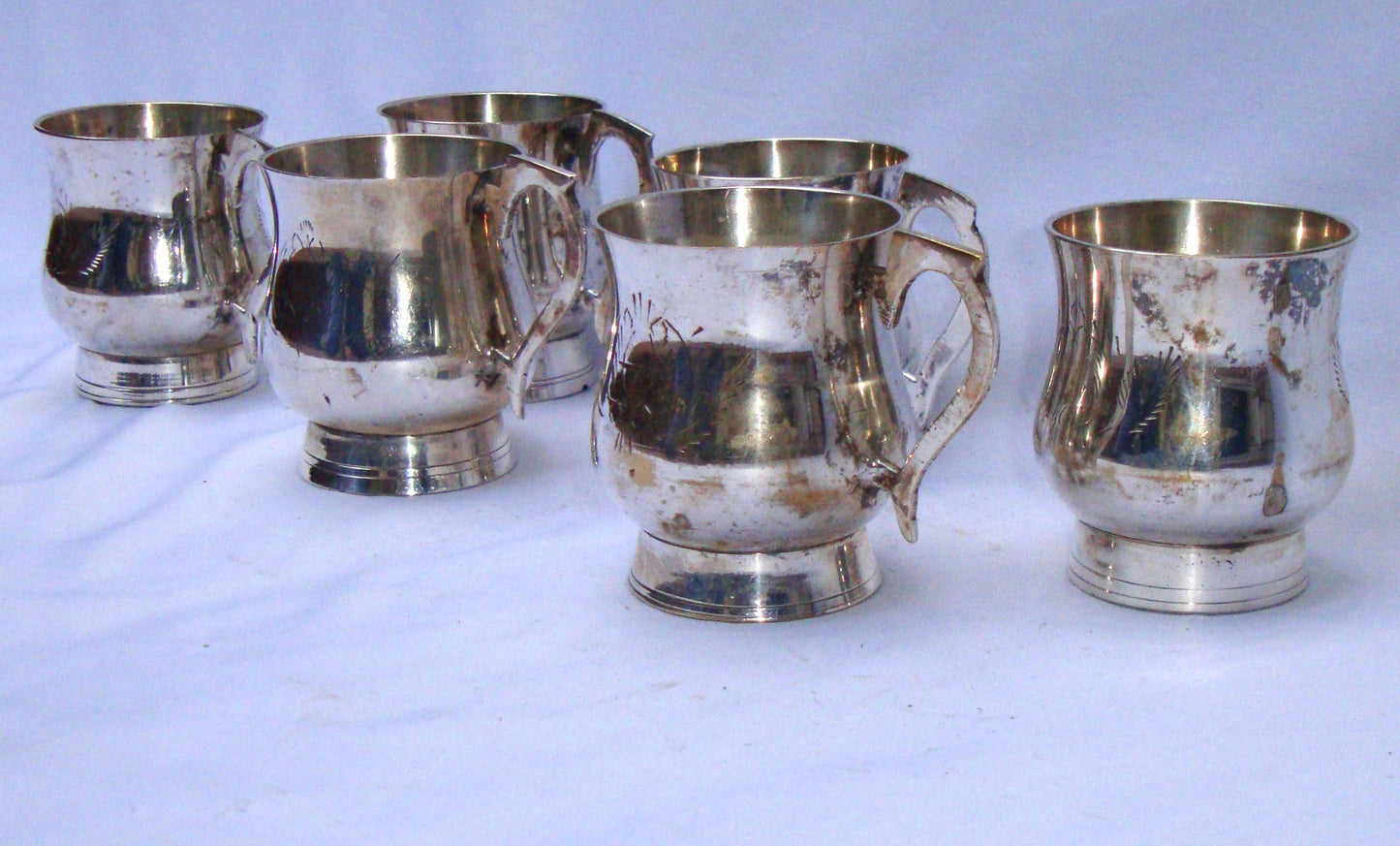 [SOLD] Gothic Deco Silver Demitasse Cups