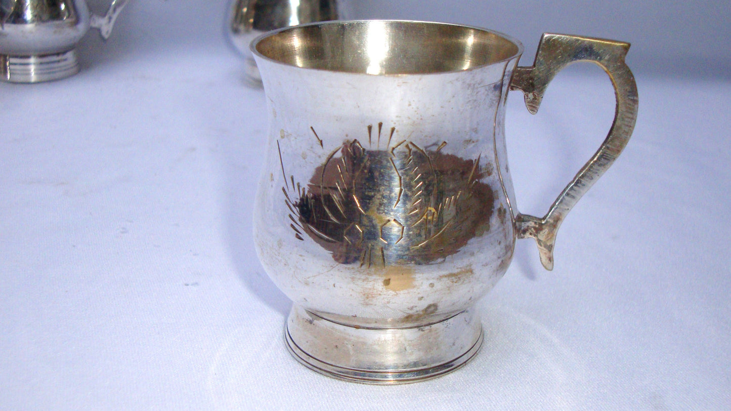 [SOLD] Gothic Deco Silver Demitasse Cups