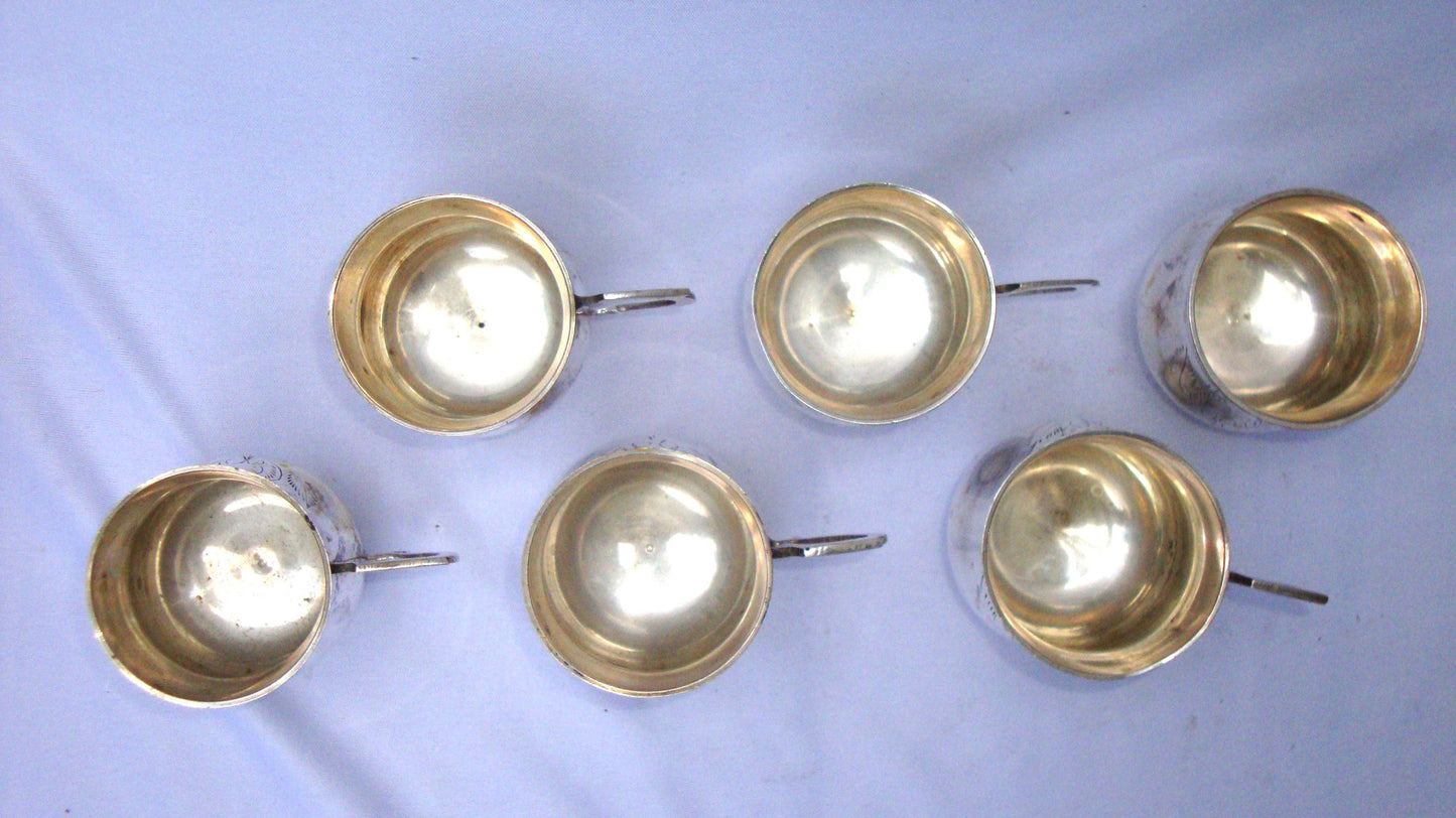 [SOLD] Gothic Deco Silver Demitasse Cups