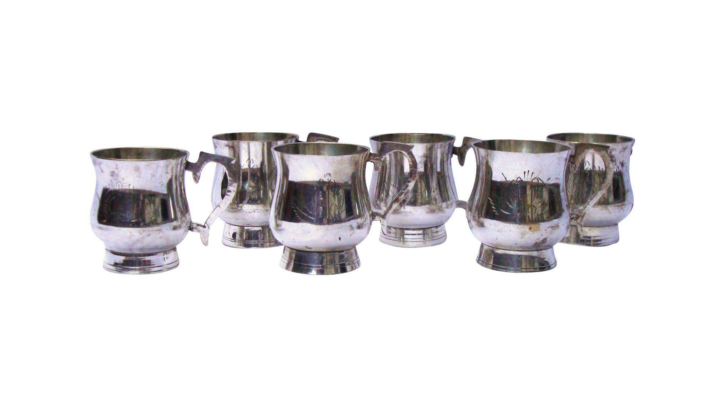 [SOLD] Gothic Deco Silver Demitasse Cups