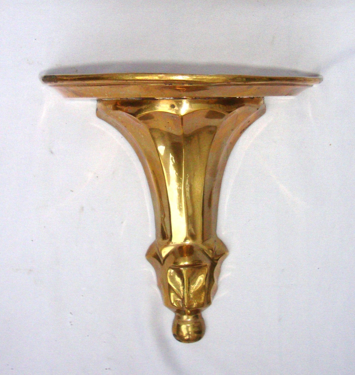 Hollywood Regency Deco Brass Sconce Shelves
