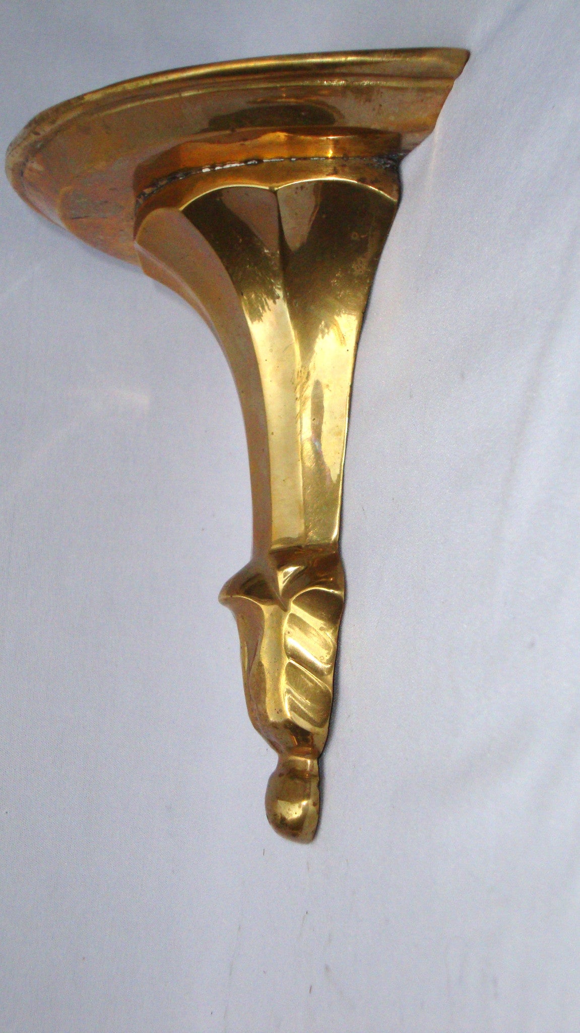 Hollywood Regency Deco Brass Sconce Shelves