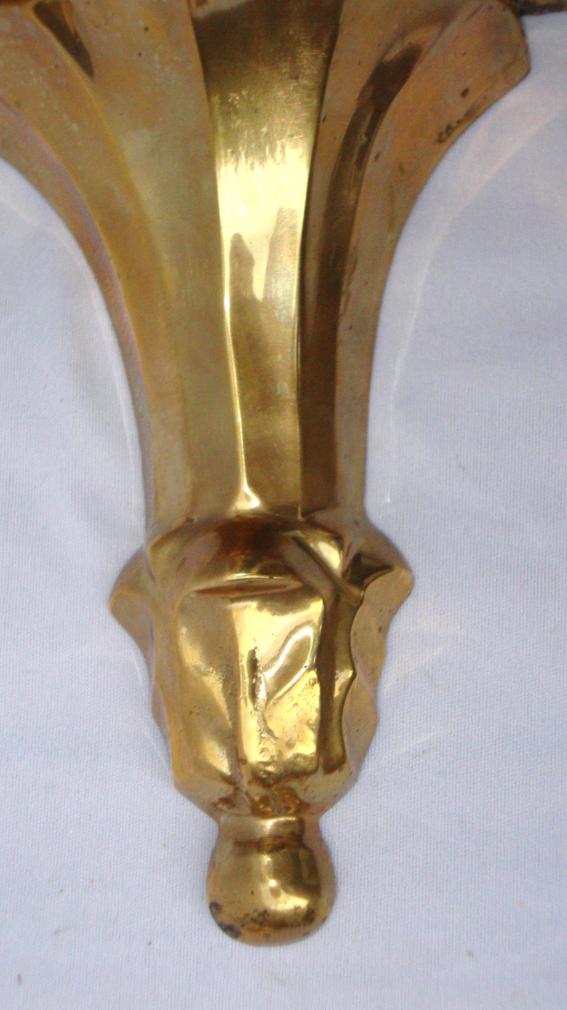 Hollywood Regency Deco Brass Sconce Shelves