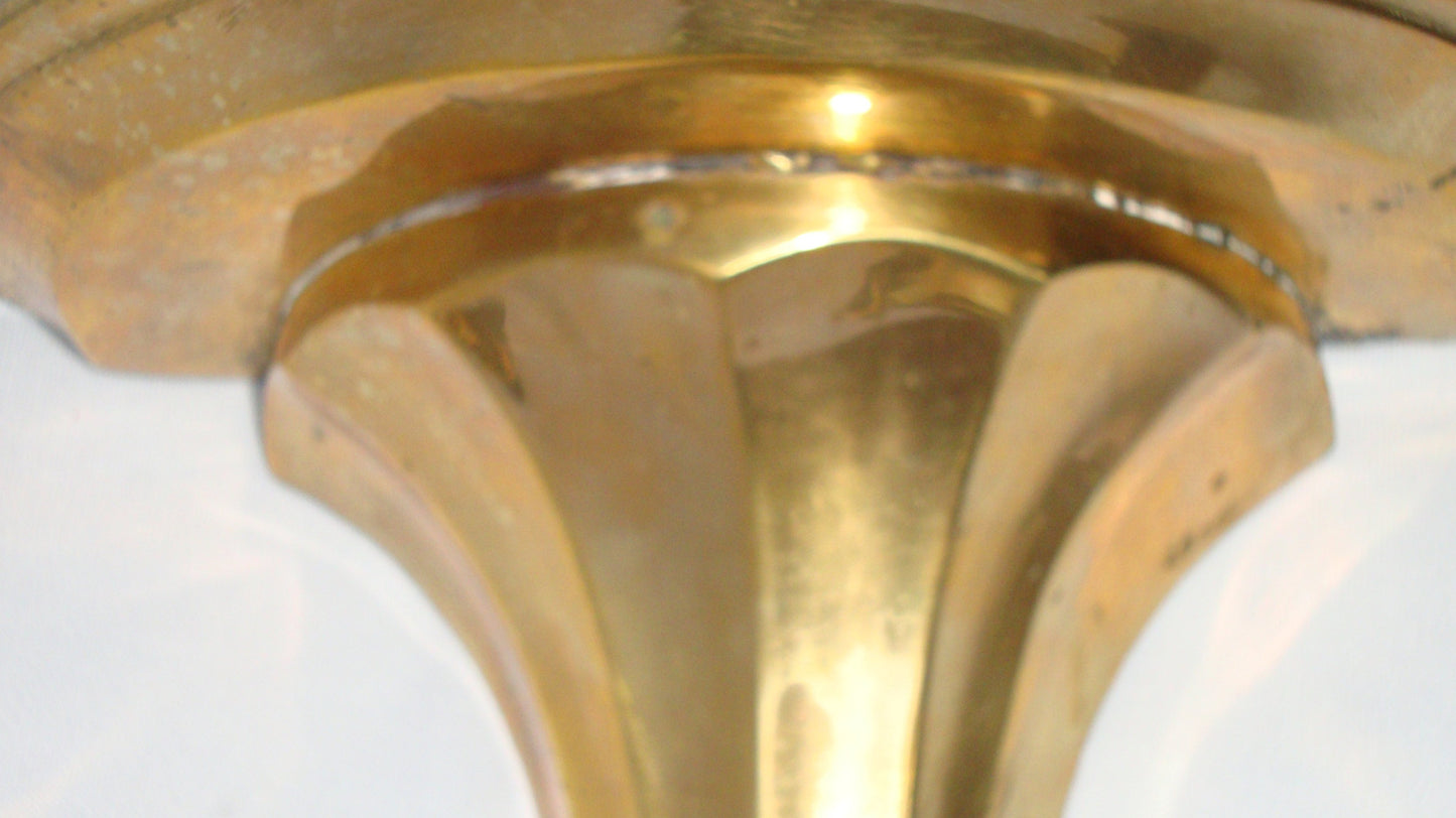 Hollywood Regency Deco Brass Sconce Shelves