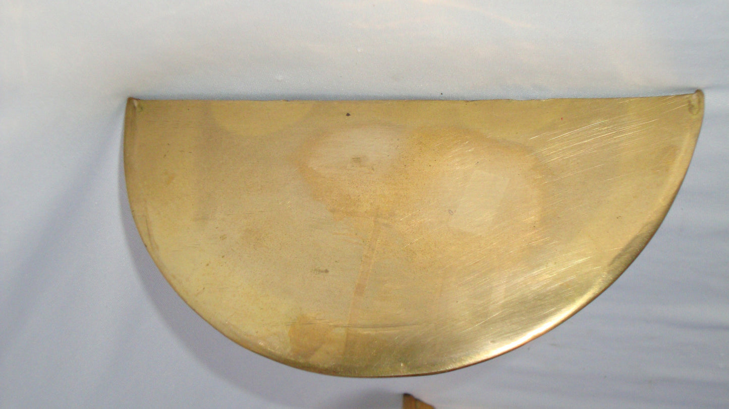Hollywood Regency Deco Brass Sconce Shelves