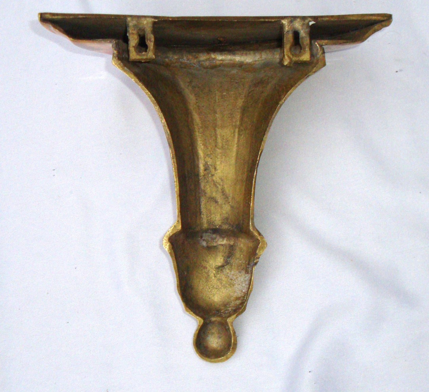Hollywood Regency Deco Brass Sconce Shelves