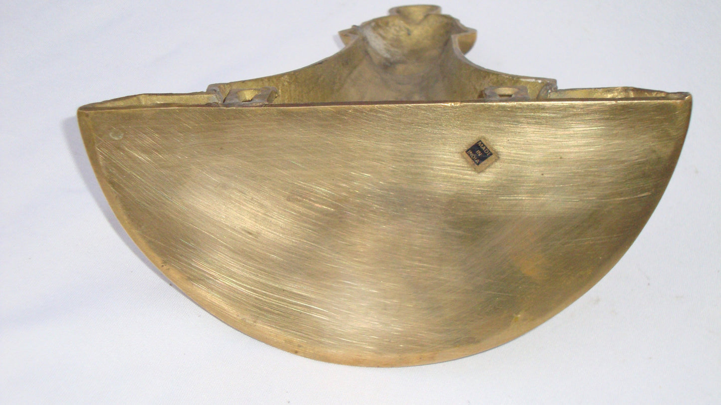 Hollywood Regency Deco Brass Sconce Shelves