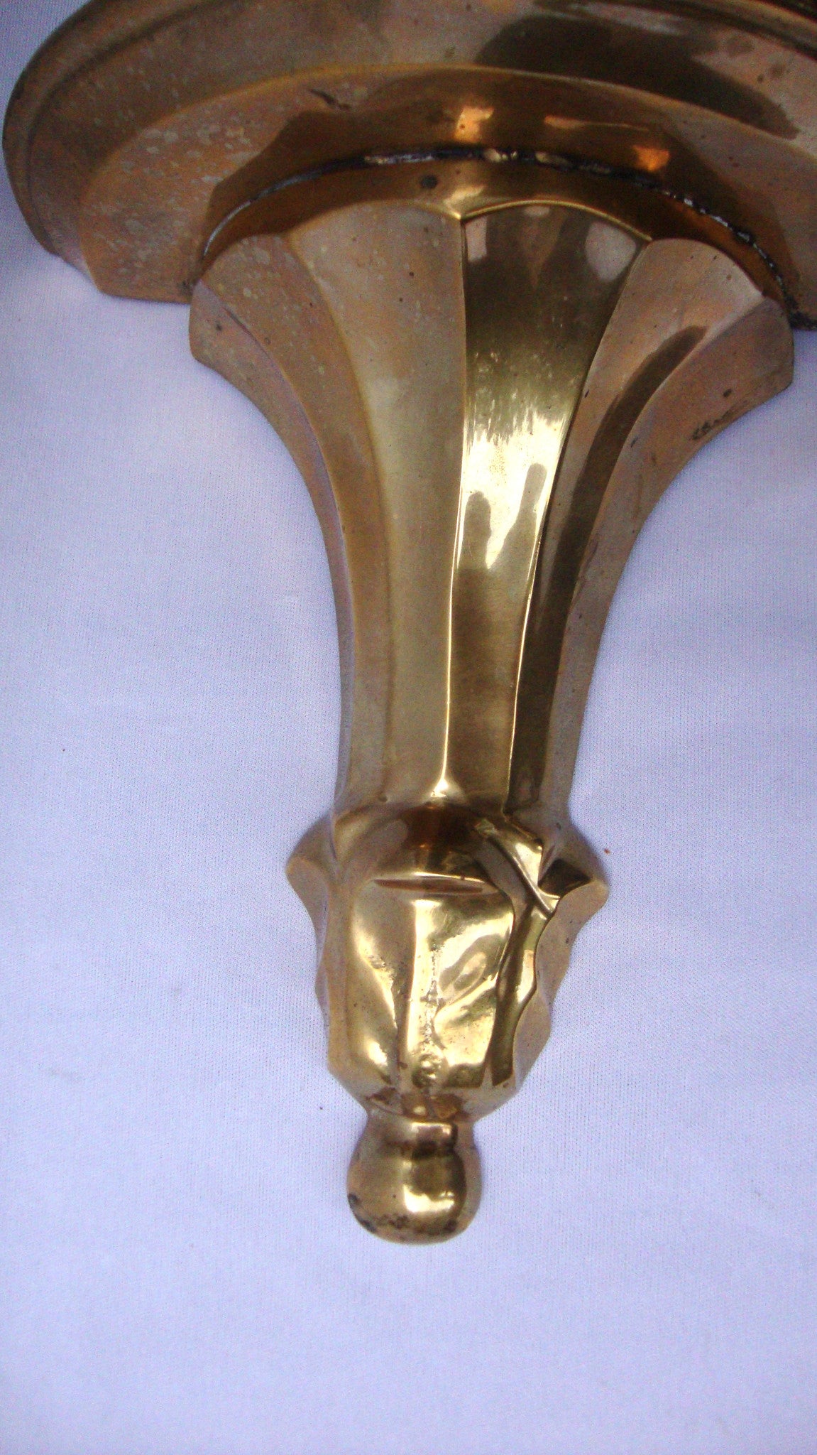 Hollywood Regency Deco Brass Sconce Shelves