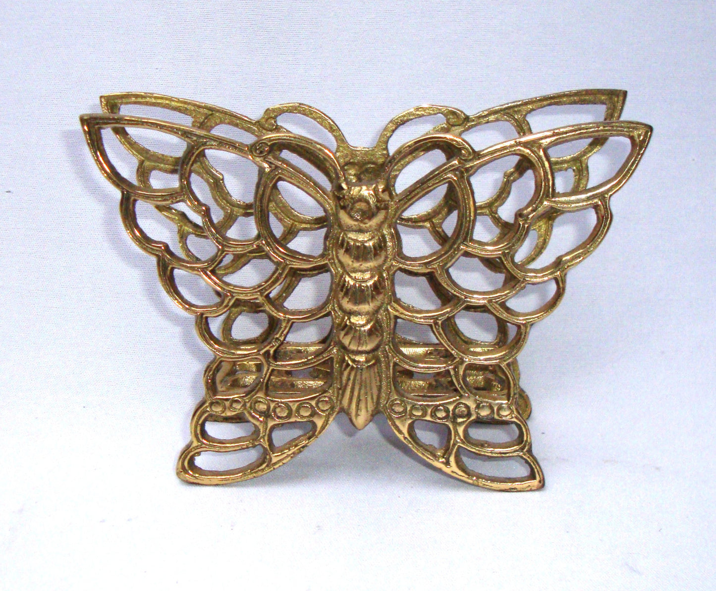 Vintage Brass Butterfly Napkin Holder Sculpture
