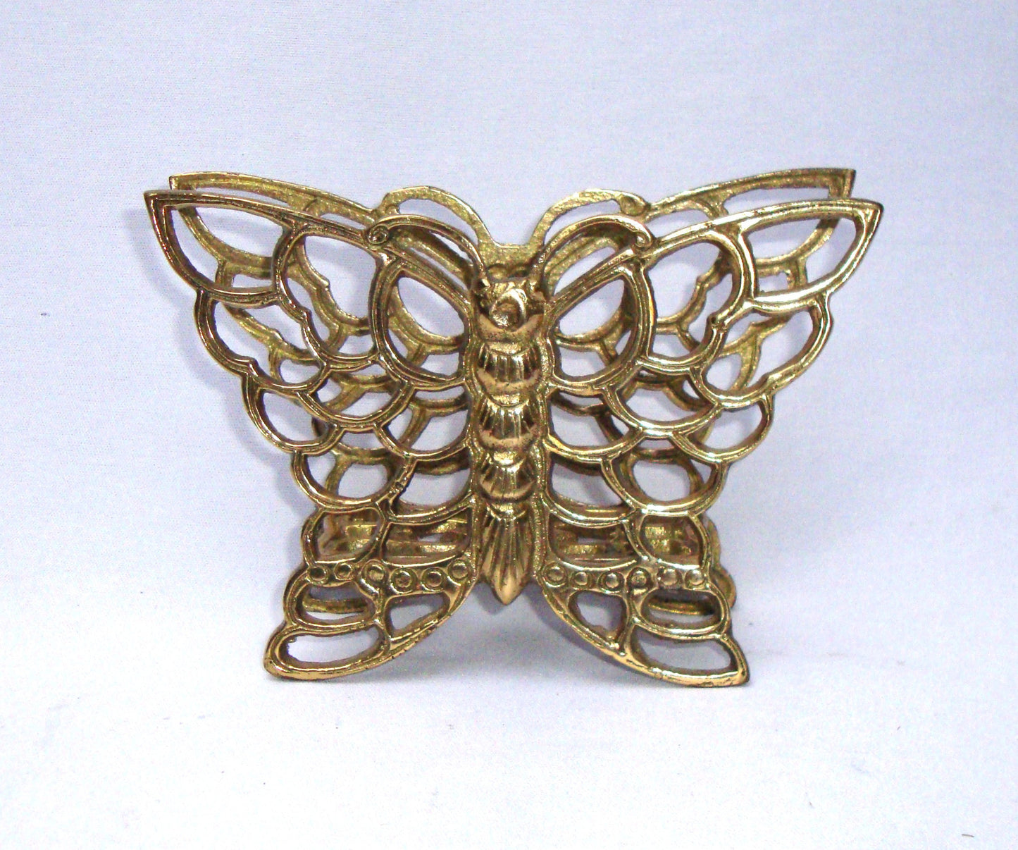 Vintage Brass Butterfly Napkin Holder Sculpture