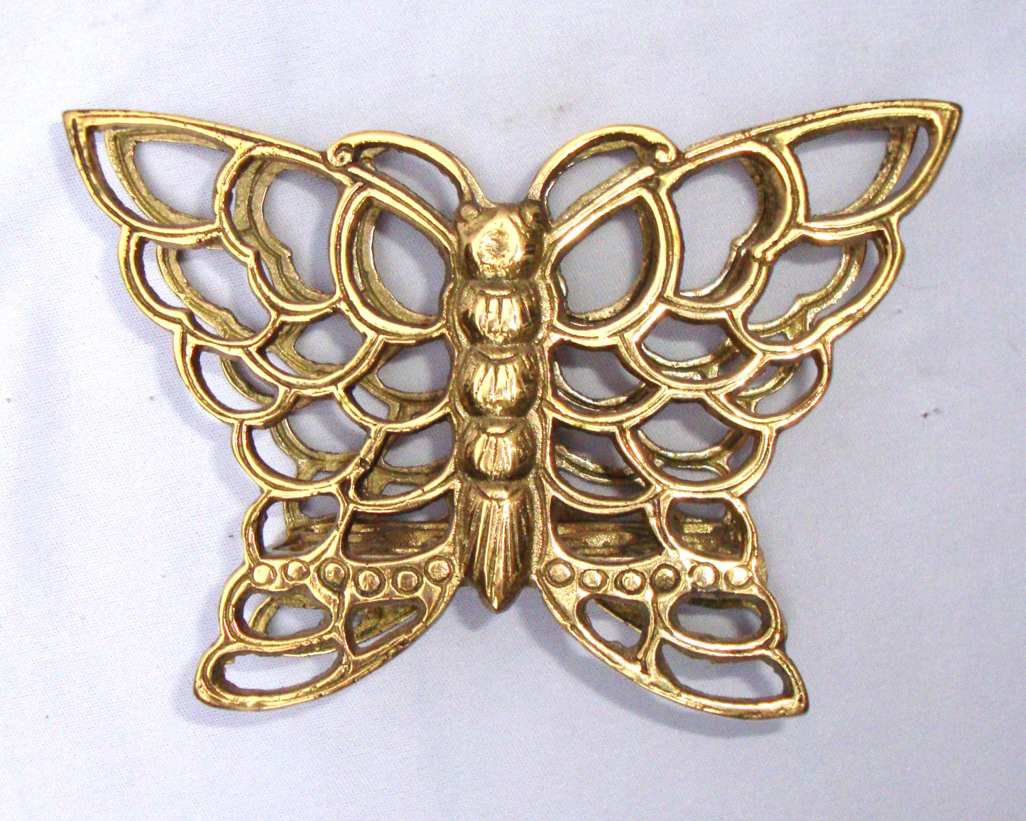Vintage Brass Butterfly Napkin Holder Sculpture