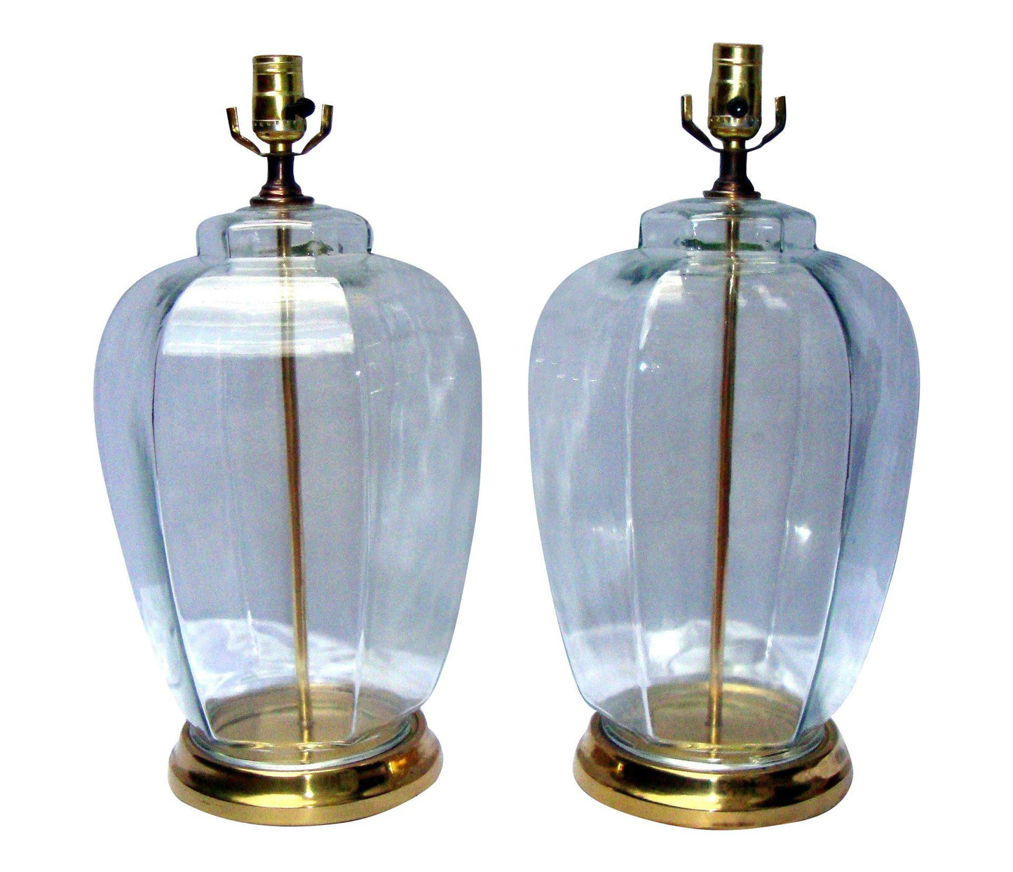 Vintage Modern Glam Glass Hexagon Lamps