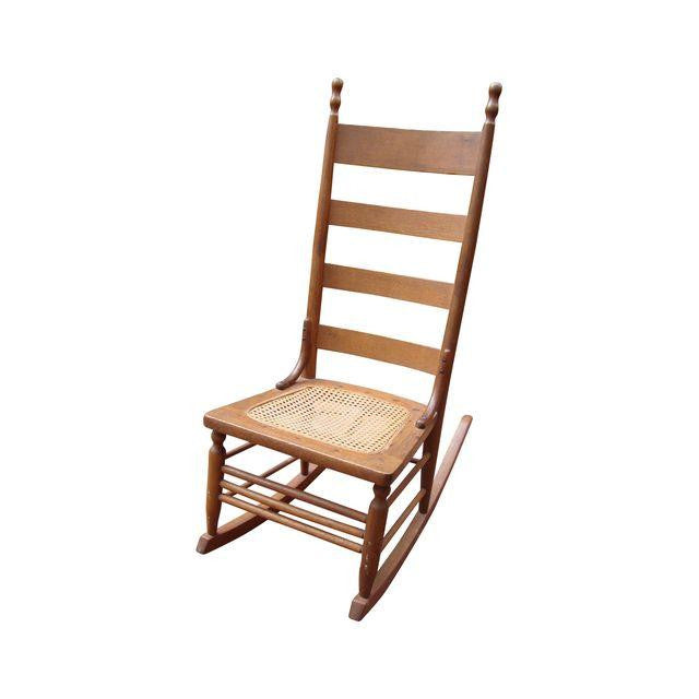 [SOLD] Antique Early American Ladderback Rocker Chair