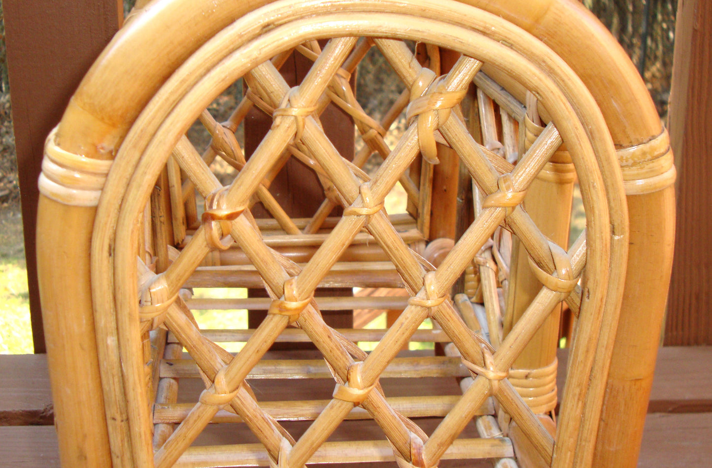 [SOLD] Mid-Century Bamboo Bentwood Rattan Magazine Rack