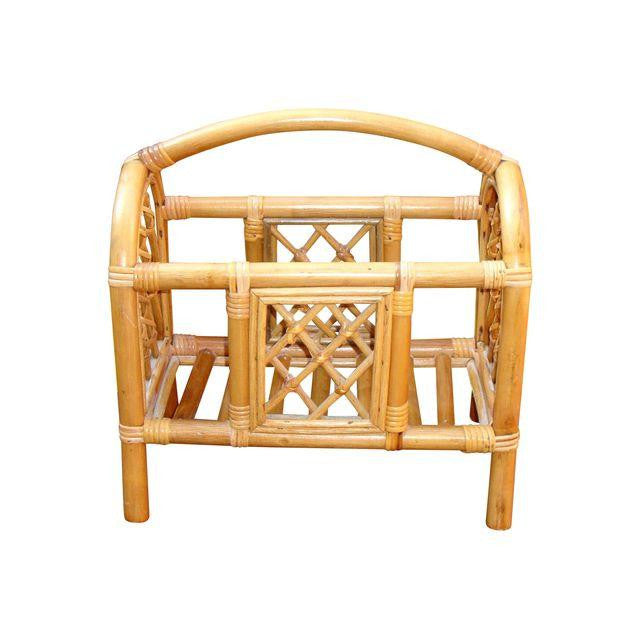 [SOLD] Mid-Century Bamboo Bentwood Rattan Magazine Rack