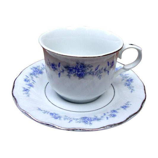 Floral Silver Purple Green Tea Coffee Set - 8 Abby Essie