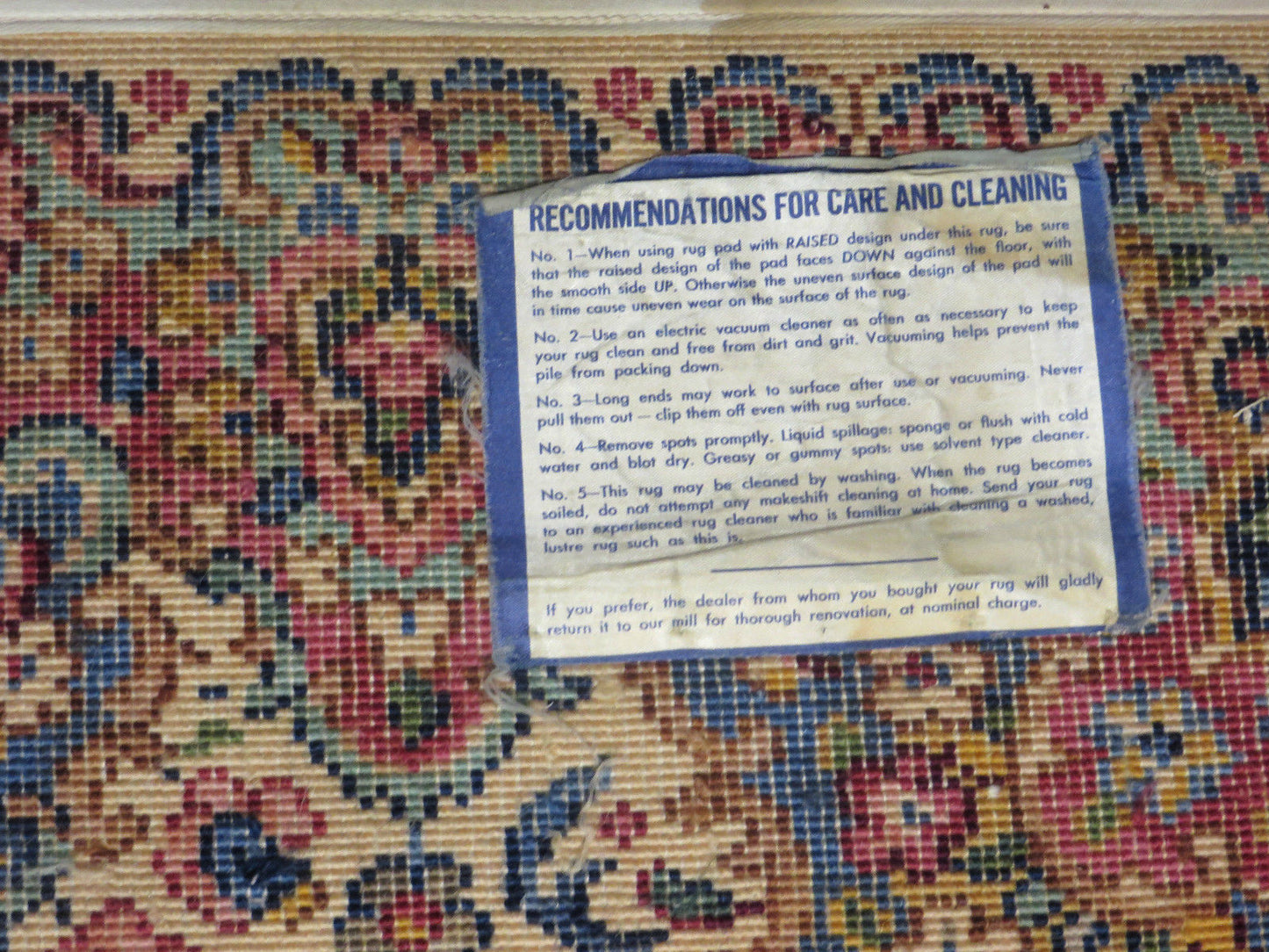 [SOLD] Antique Vintage Karastan Kirman Floral Wool Area Rug Carpet 1940s