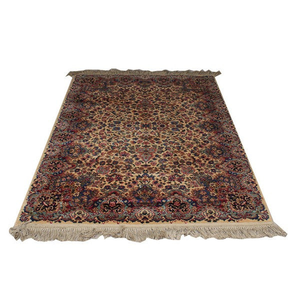 [SOLD] Vintage Karastan Kirman Floral Wool Rug Carpet Kerman Persian