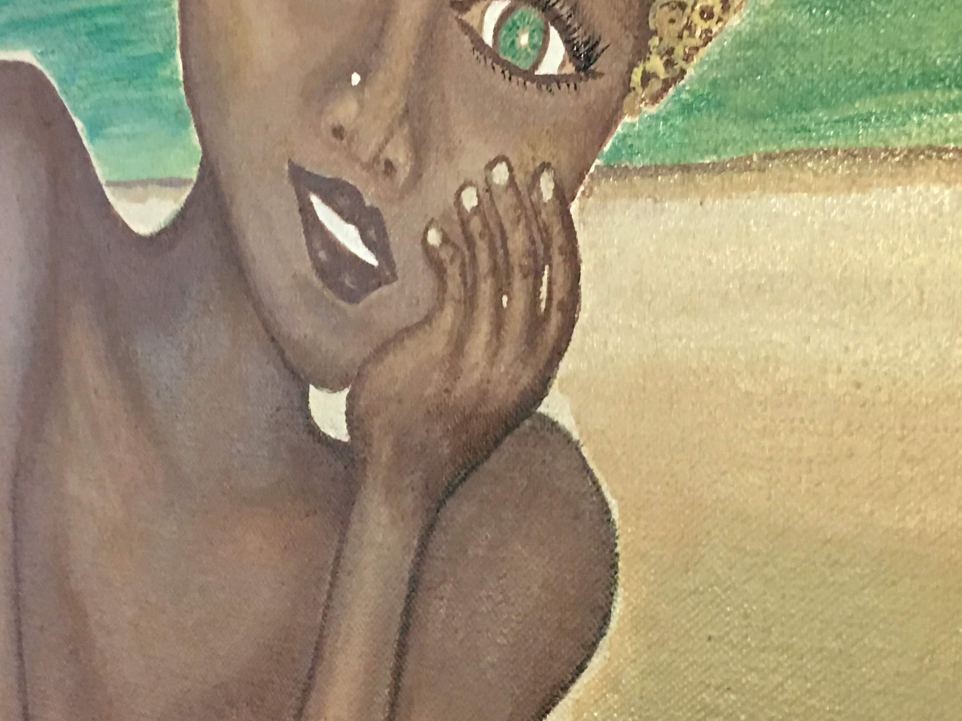 Beach Babe No. 1 “Emerald” Acrylic Painting by Alaina Suga Lane Williams ABBY ESSIE