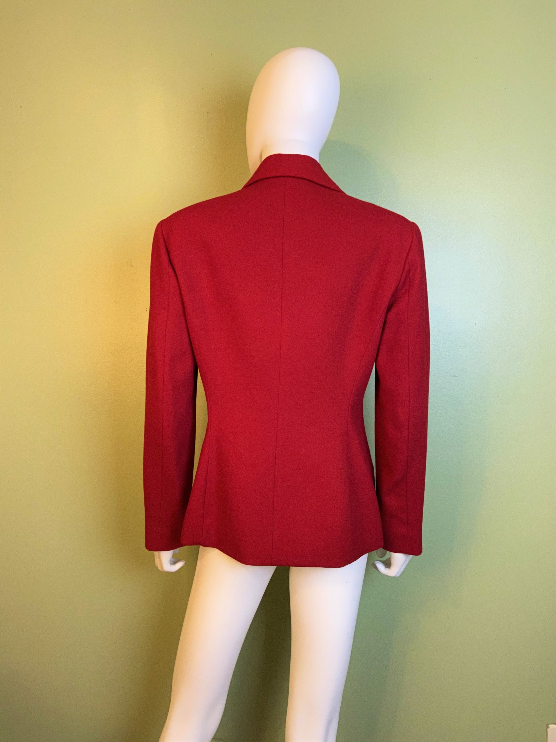 Red Wool Double Breasted Blazer Abby Essie