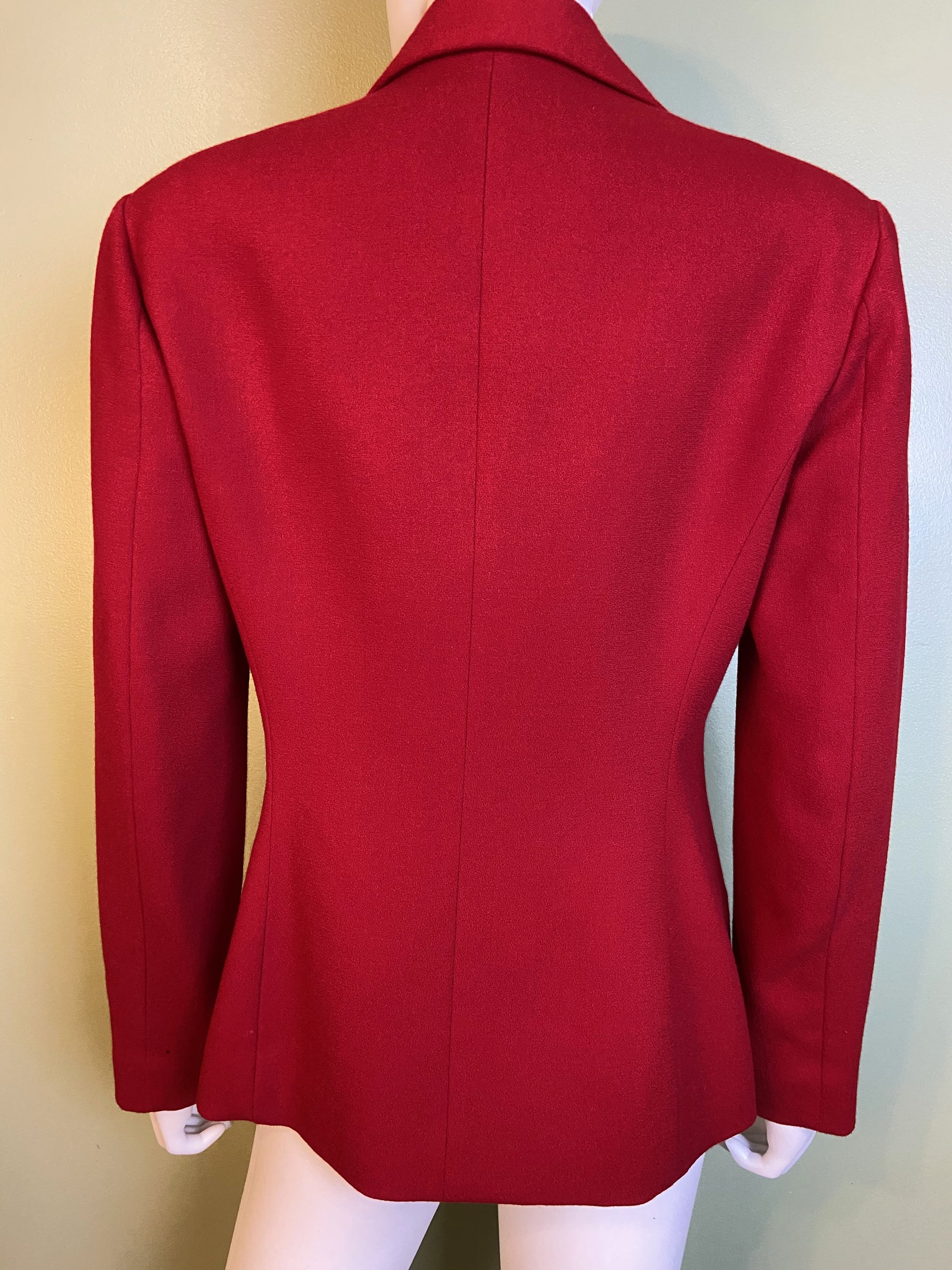 Red Wool Double Breasted Blazer Abby Essie