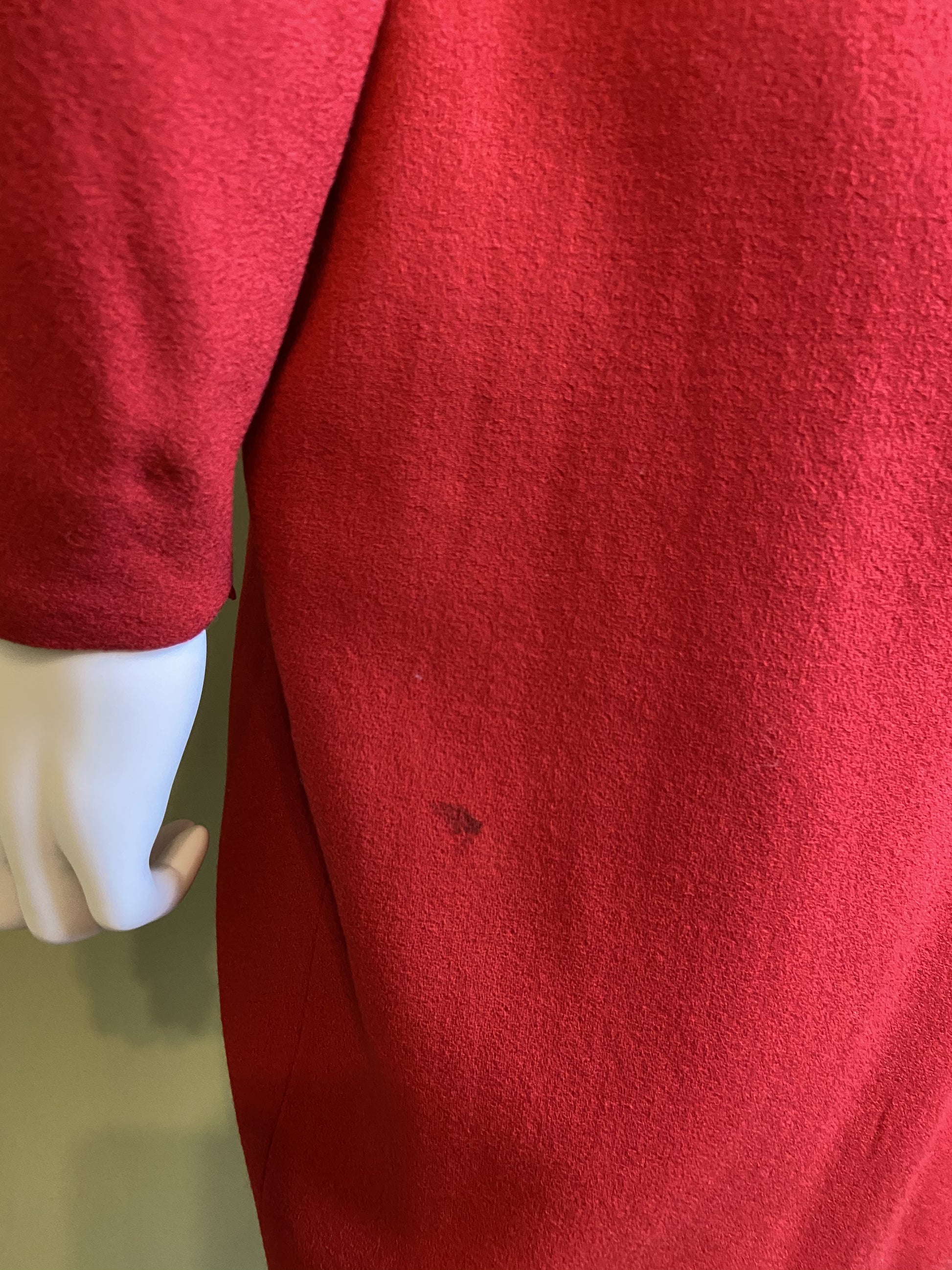 Linda Allard Ellen Tracy Red Wool Fitted Sheath Dress Abby Essie