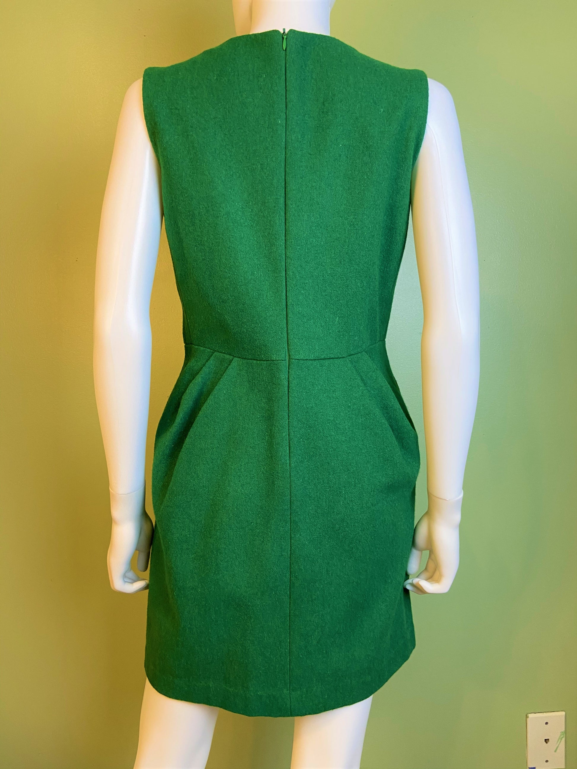 Voll Green Wool Fitted Sheath Mini Dress Abby Essie