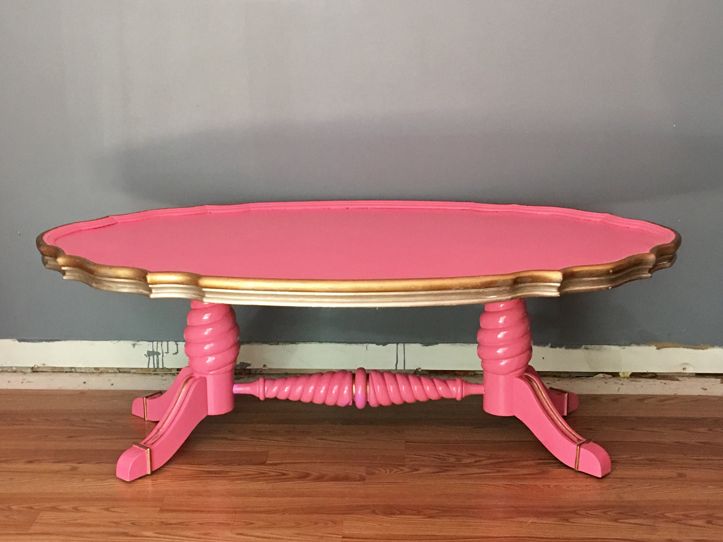 [SOLD] Deco Glam Hot Pink Lacquer Coffee Table