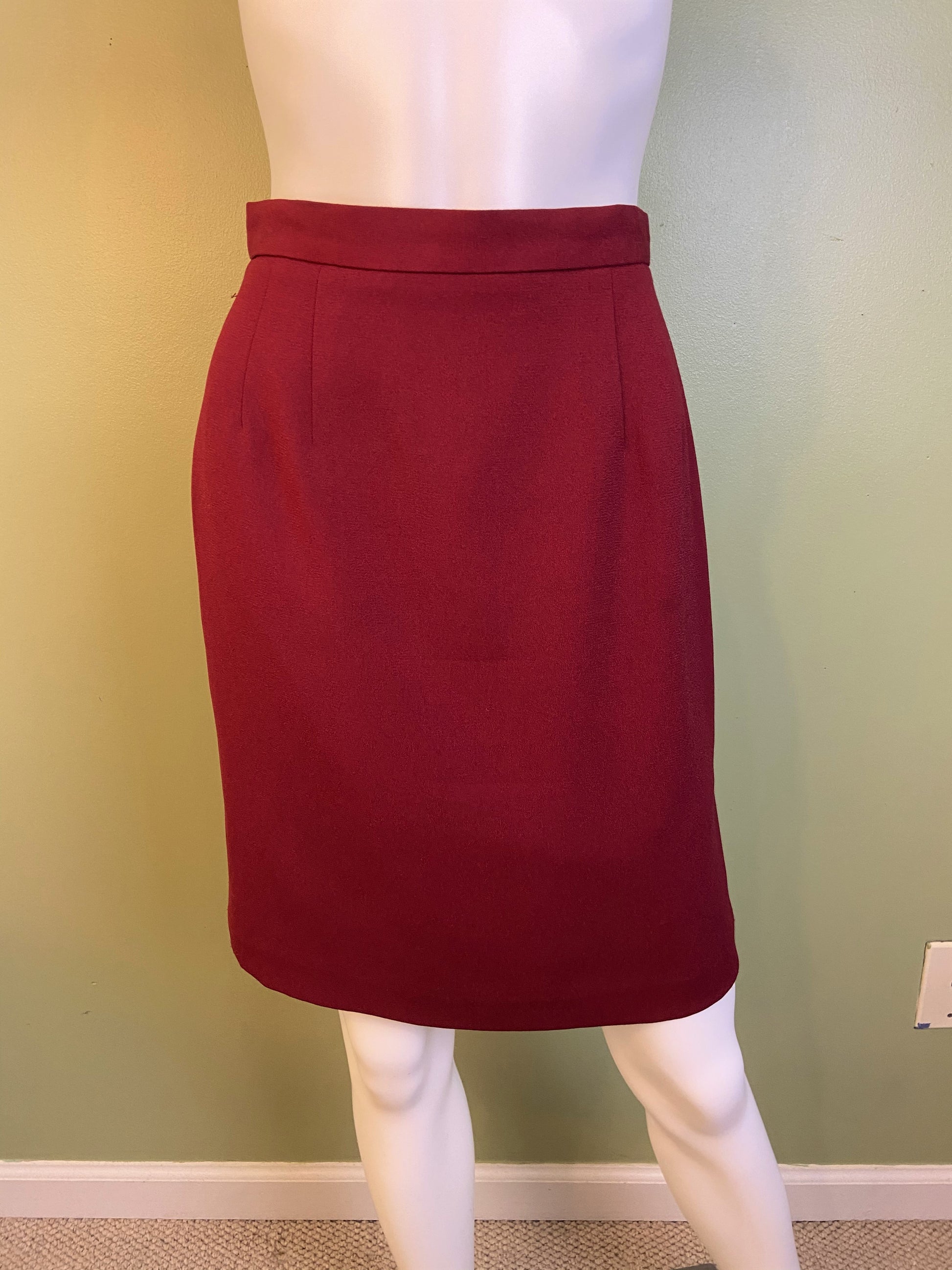 Dark Red Business Skirt Talbots Abby Essie