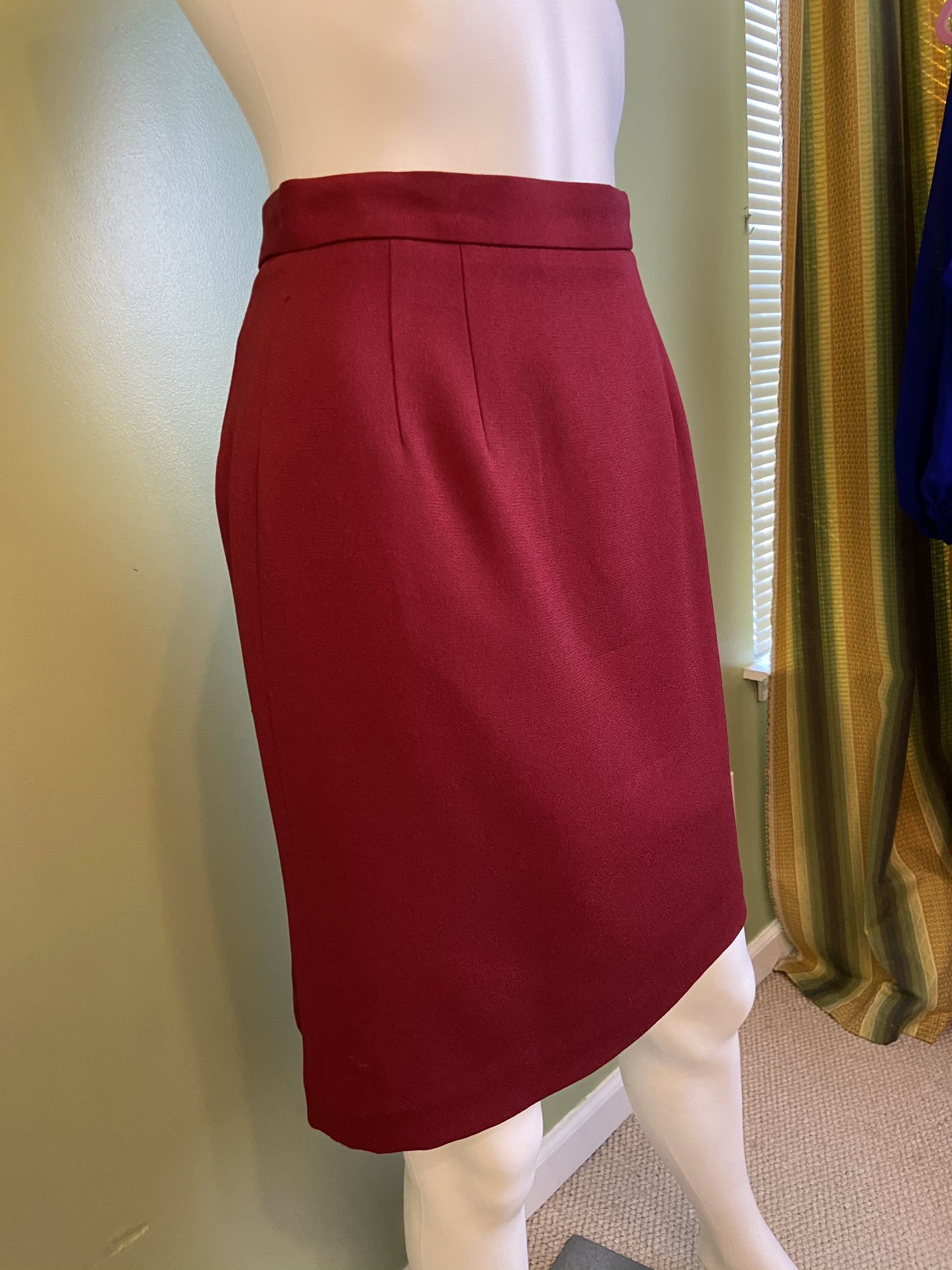 Dark Red Business Skirt Talbots Abby Essie