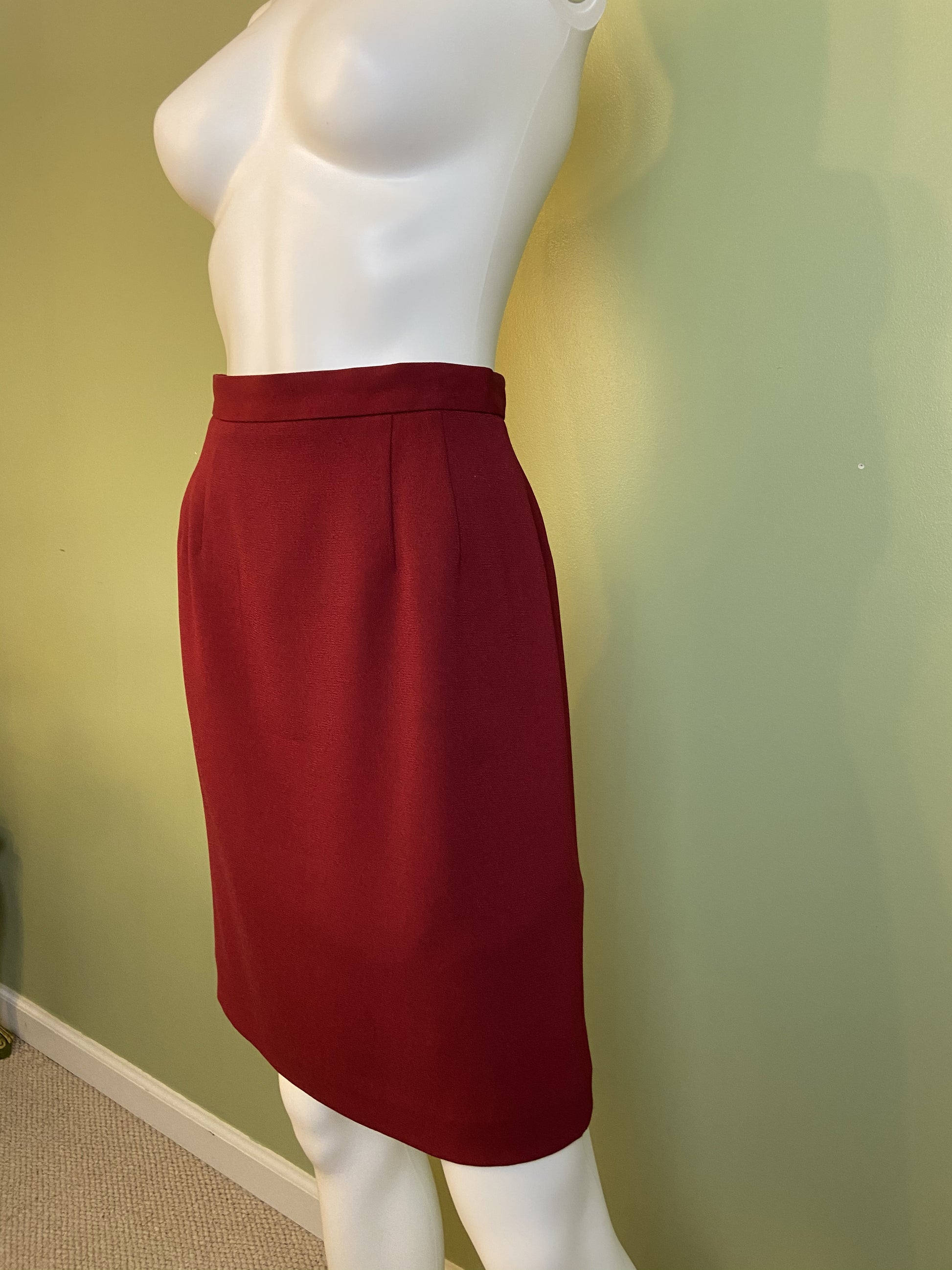 Dark Red Business Skirt Talbots Abby Essie