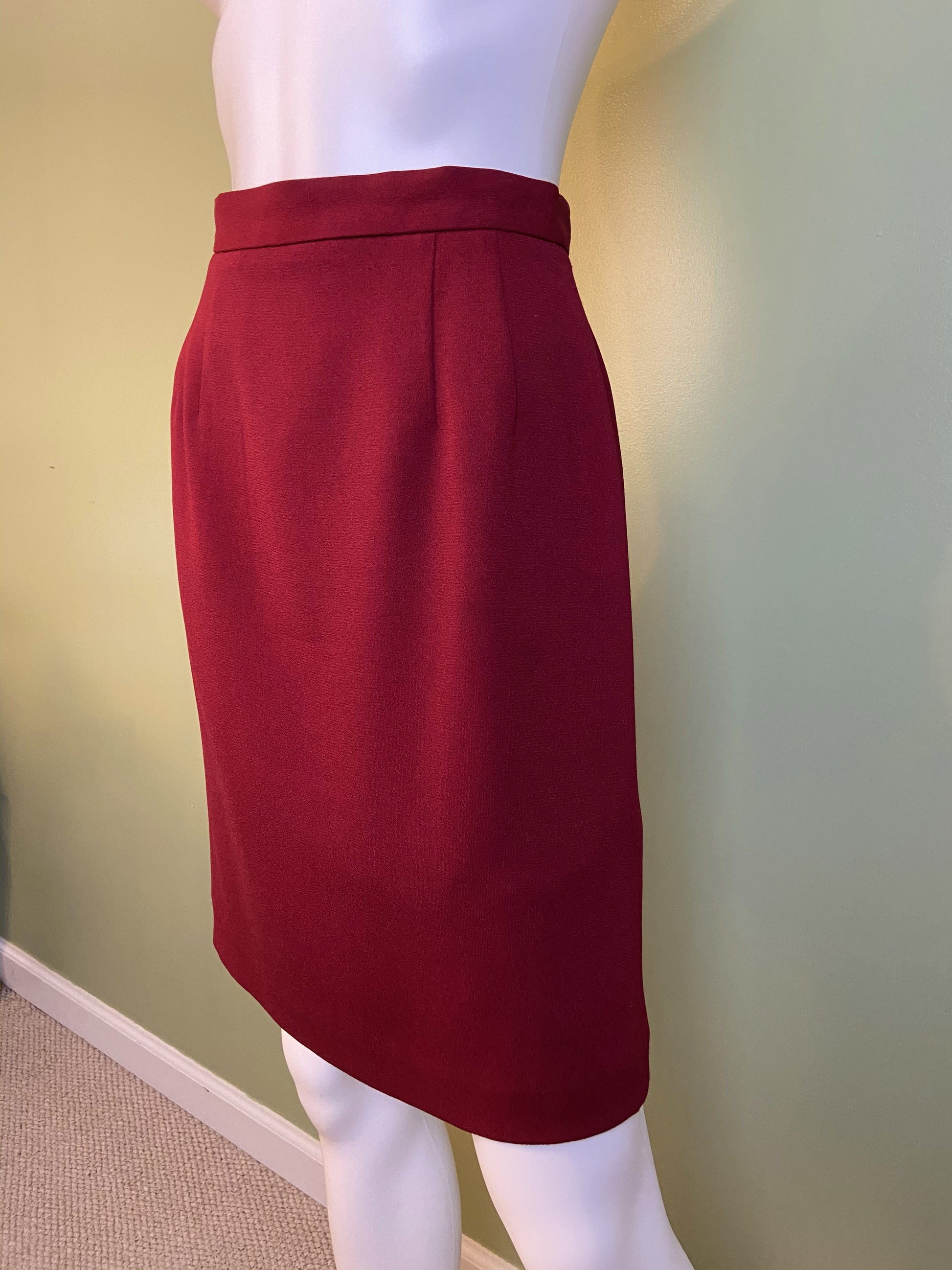Dark Red Business Skirt Talbots Abby Essie