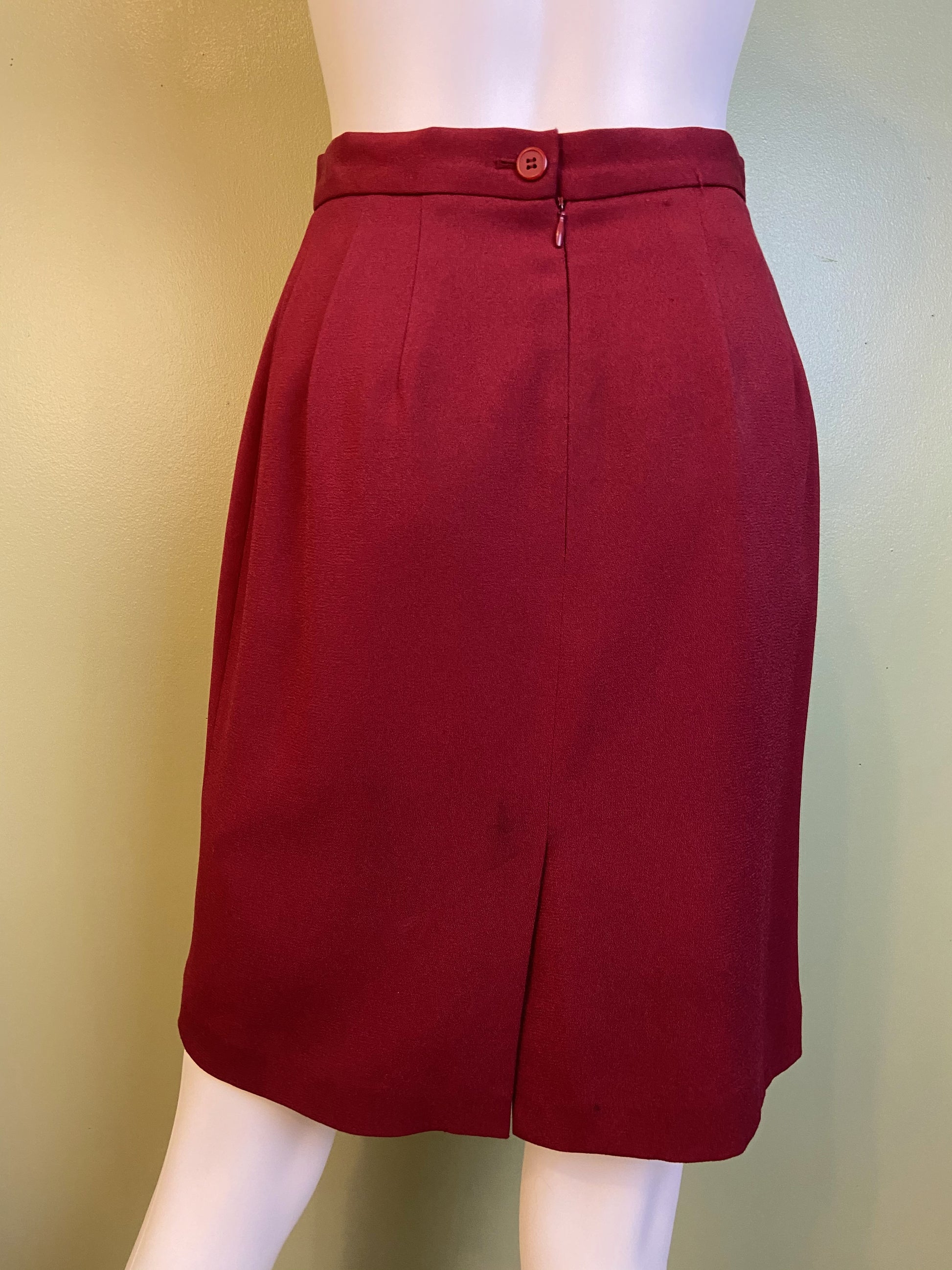 Dark Red Business Skirt Talbots Abby Essie