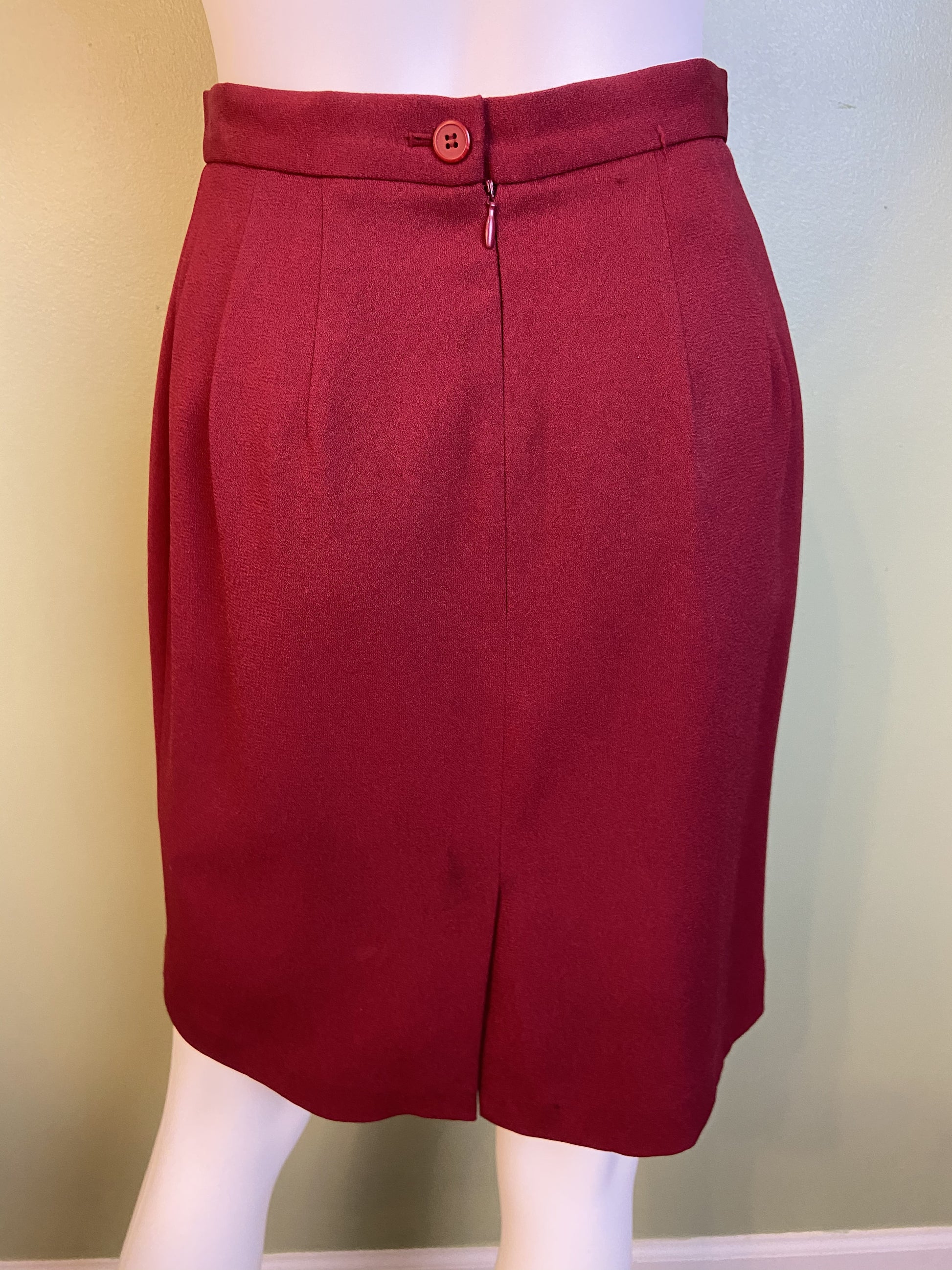 Dark Red Business Skirt Talbots Abby Essie