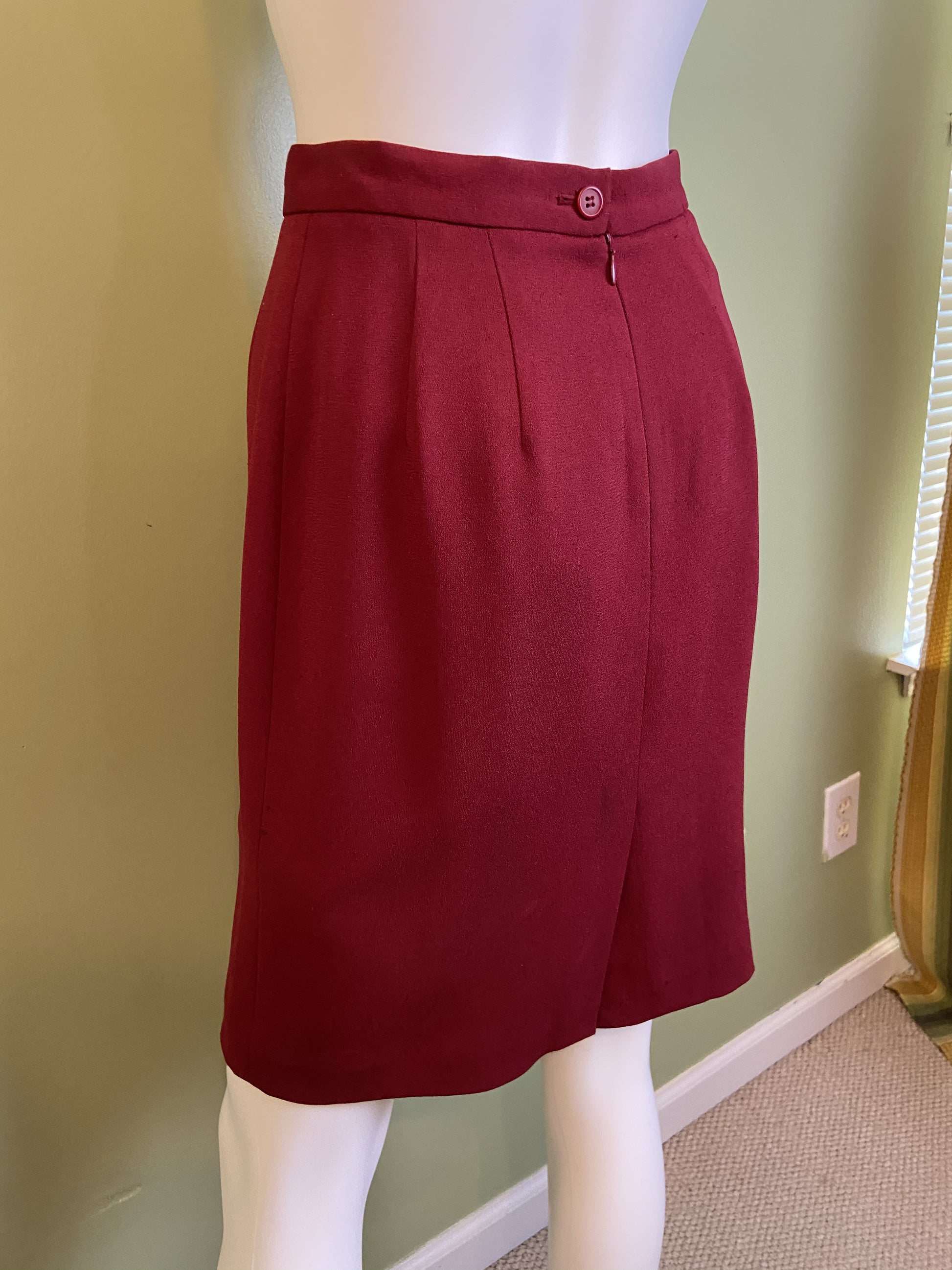 Dark Red Business Skirt Talbots Abby Essie