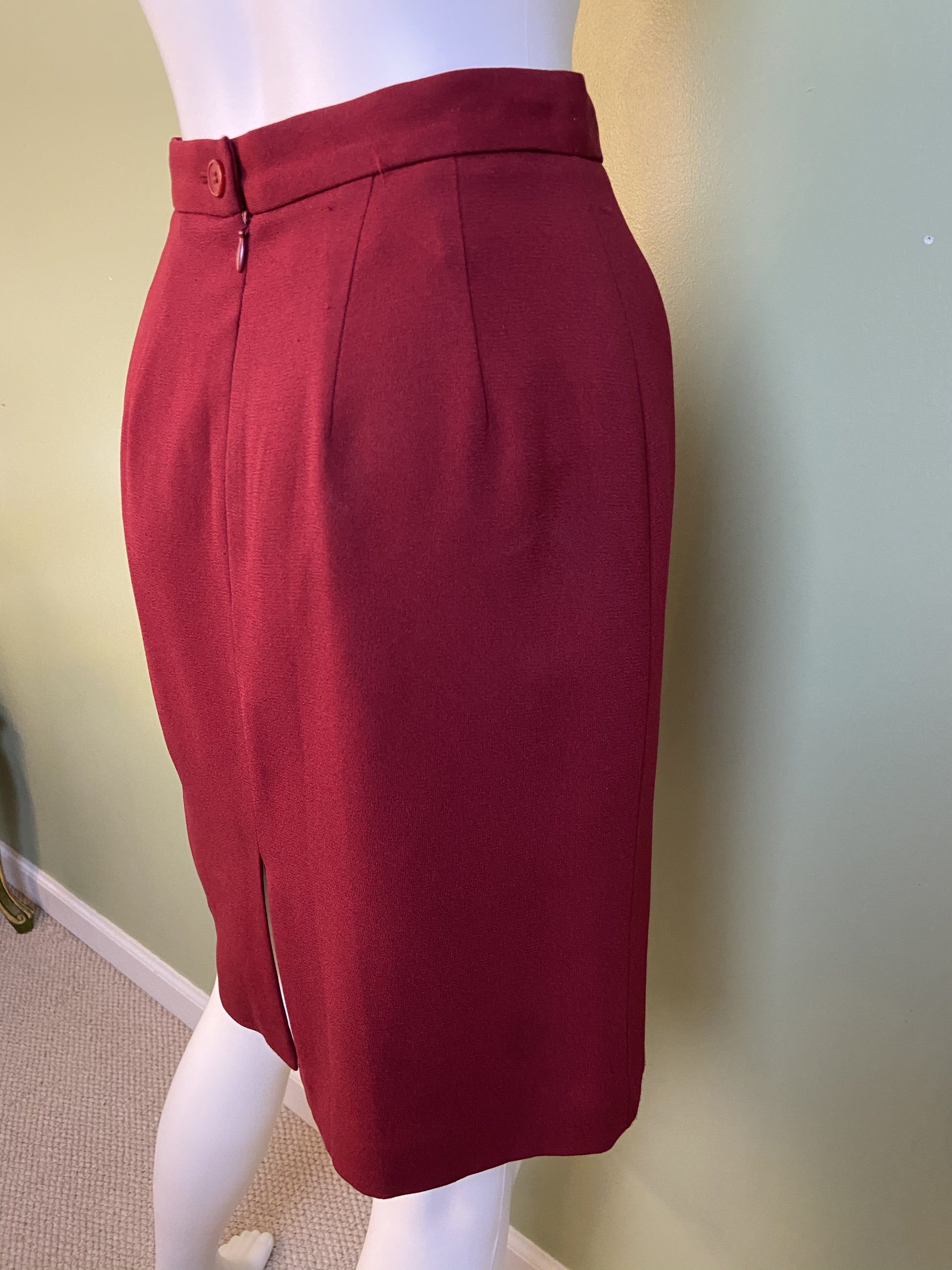 Dark Red Business Skirt Talbots Abby Essie