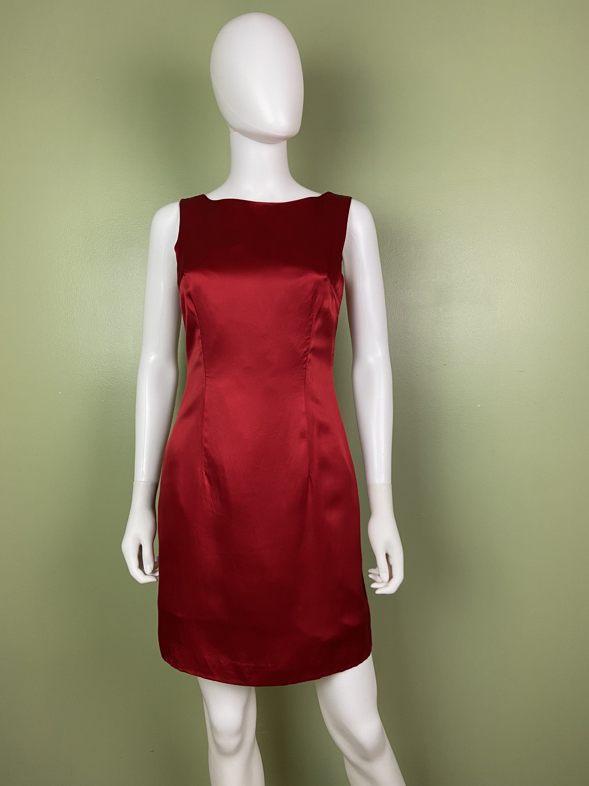 Vintage Red Silk Fitted Sheath Dress Abby Essie