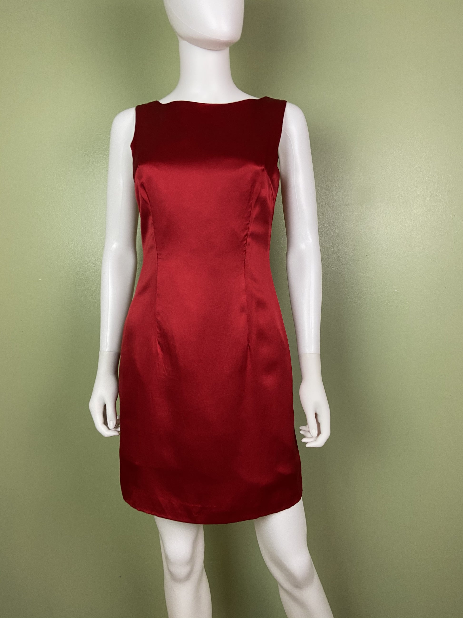 Vintage Red Silk Fitted Sheath Dress Abby Essie