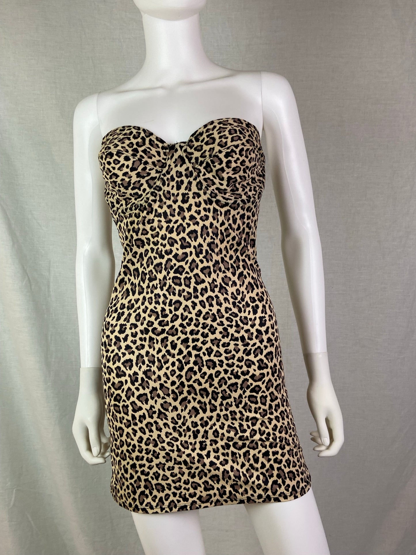 Body Slimmers Animal Print Leopard Slip Dress ABBY ESSIE STUDIOS