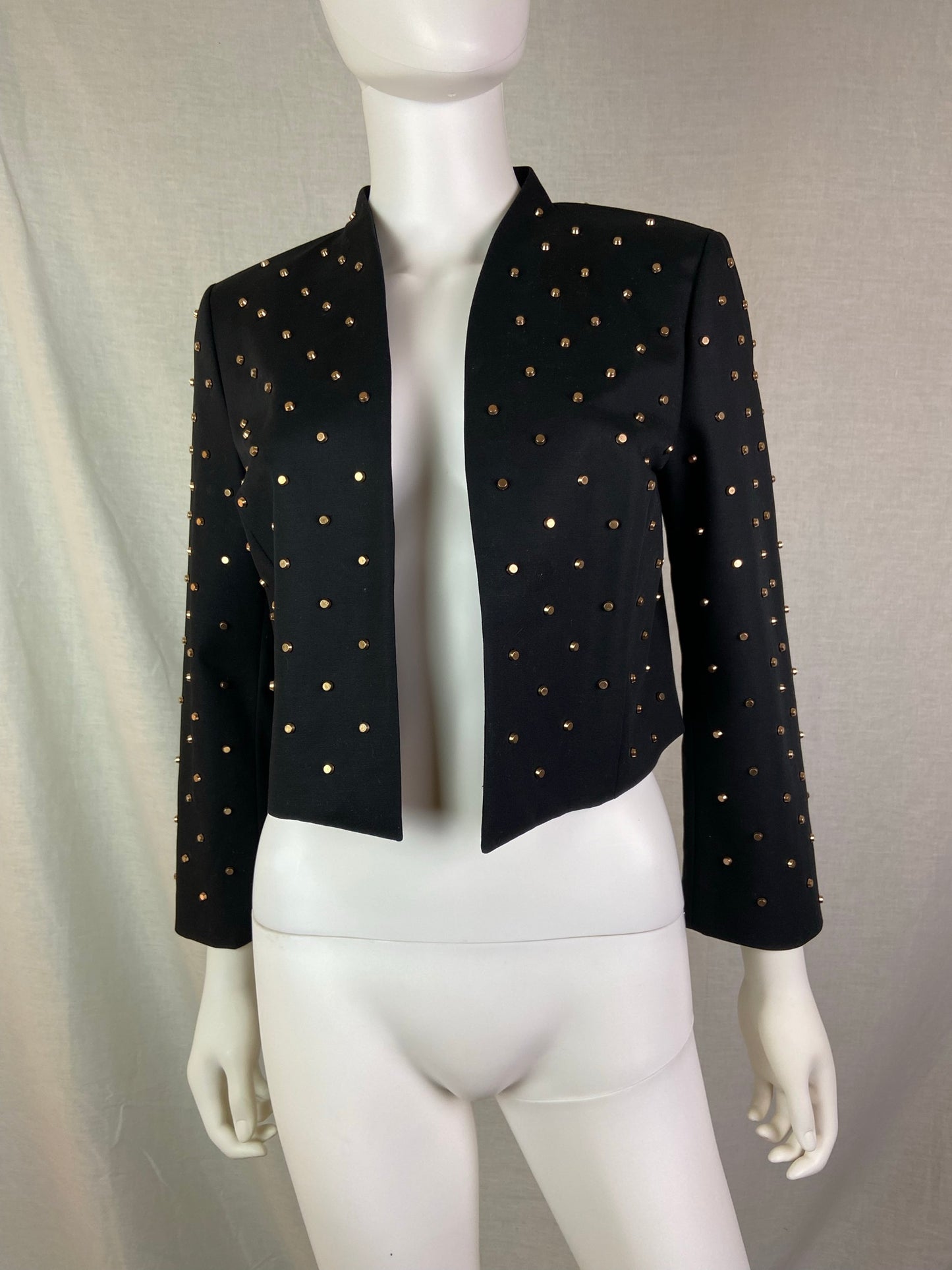 Black Gold Metal Studded Blazer ABBY ESSIE STUDIOS