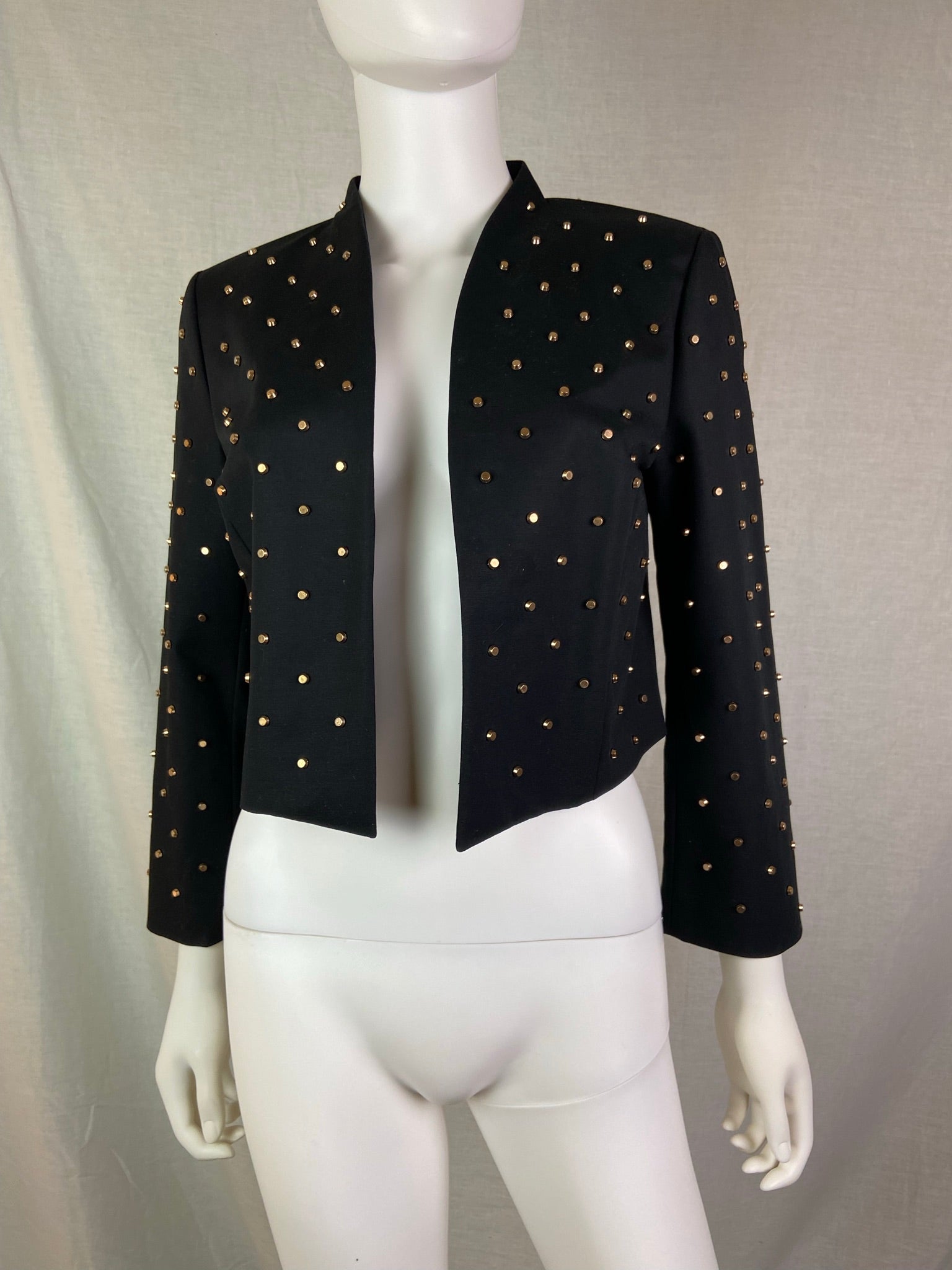 Black Gold Metal Studded Blazer ABBY ESSIE STUDIOS